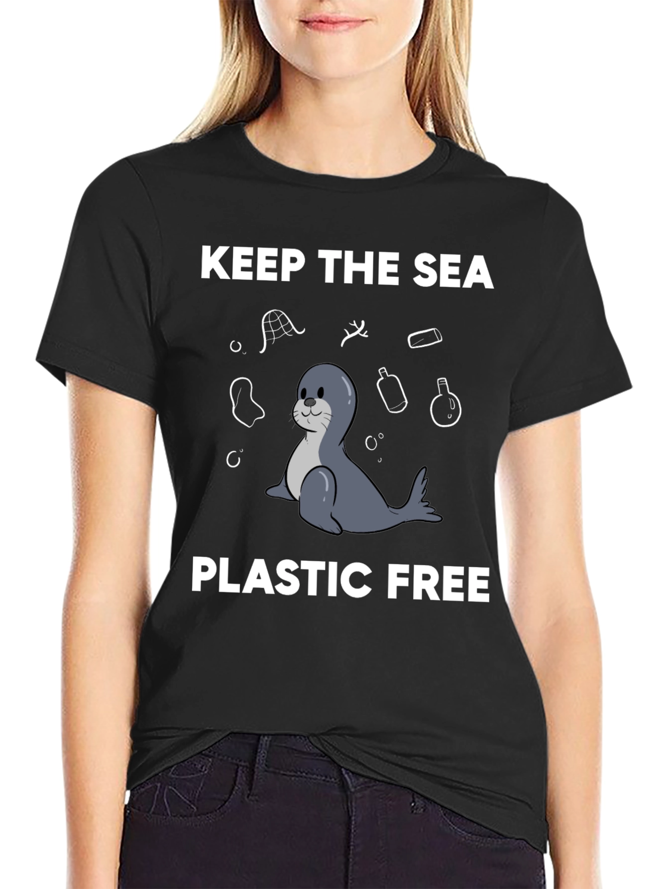 Keep the Sea Plastic Free T-Shirt - Seal Design