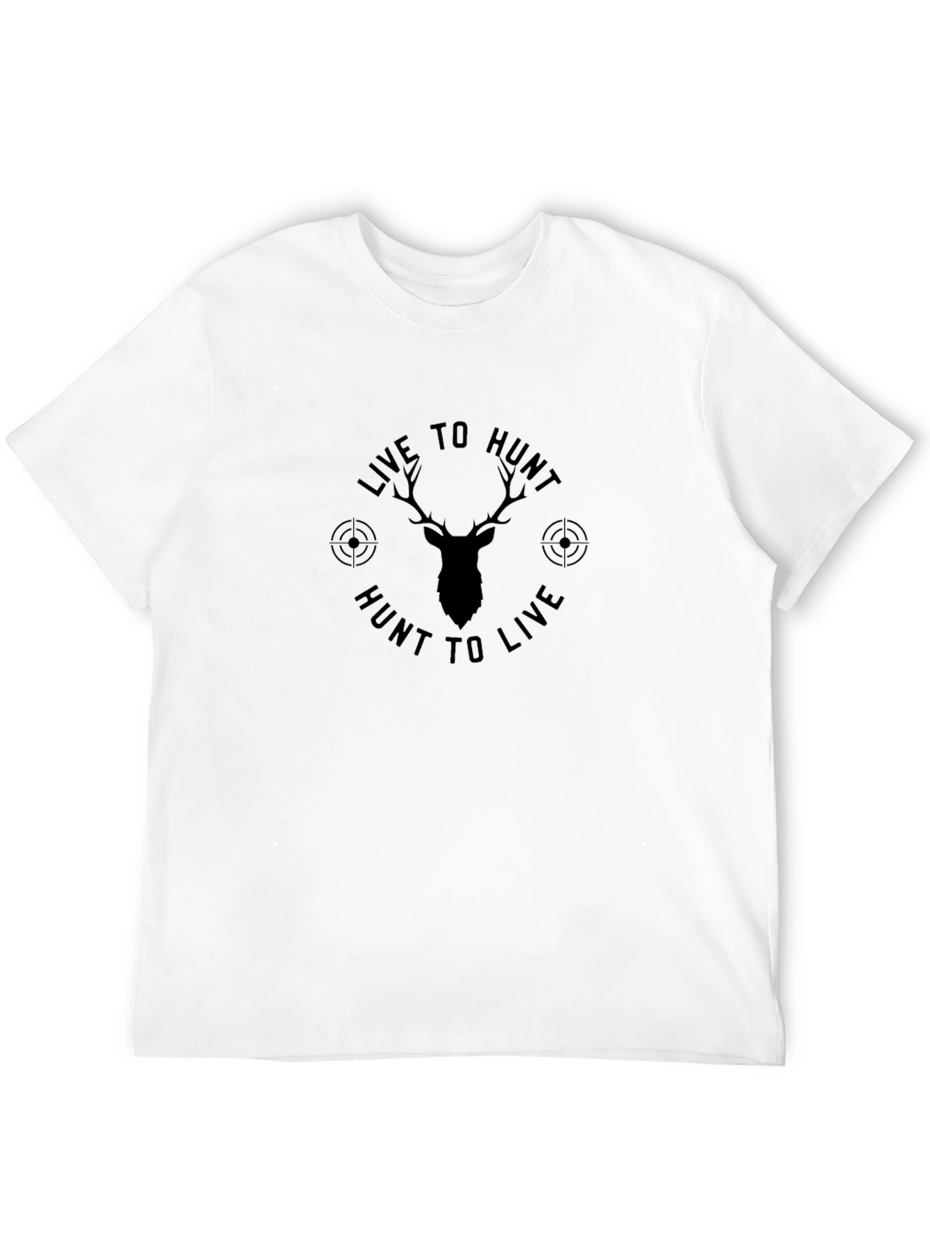 Live to Hunt Deer Graphic Black T-Shirt