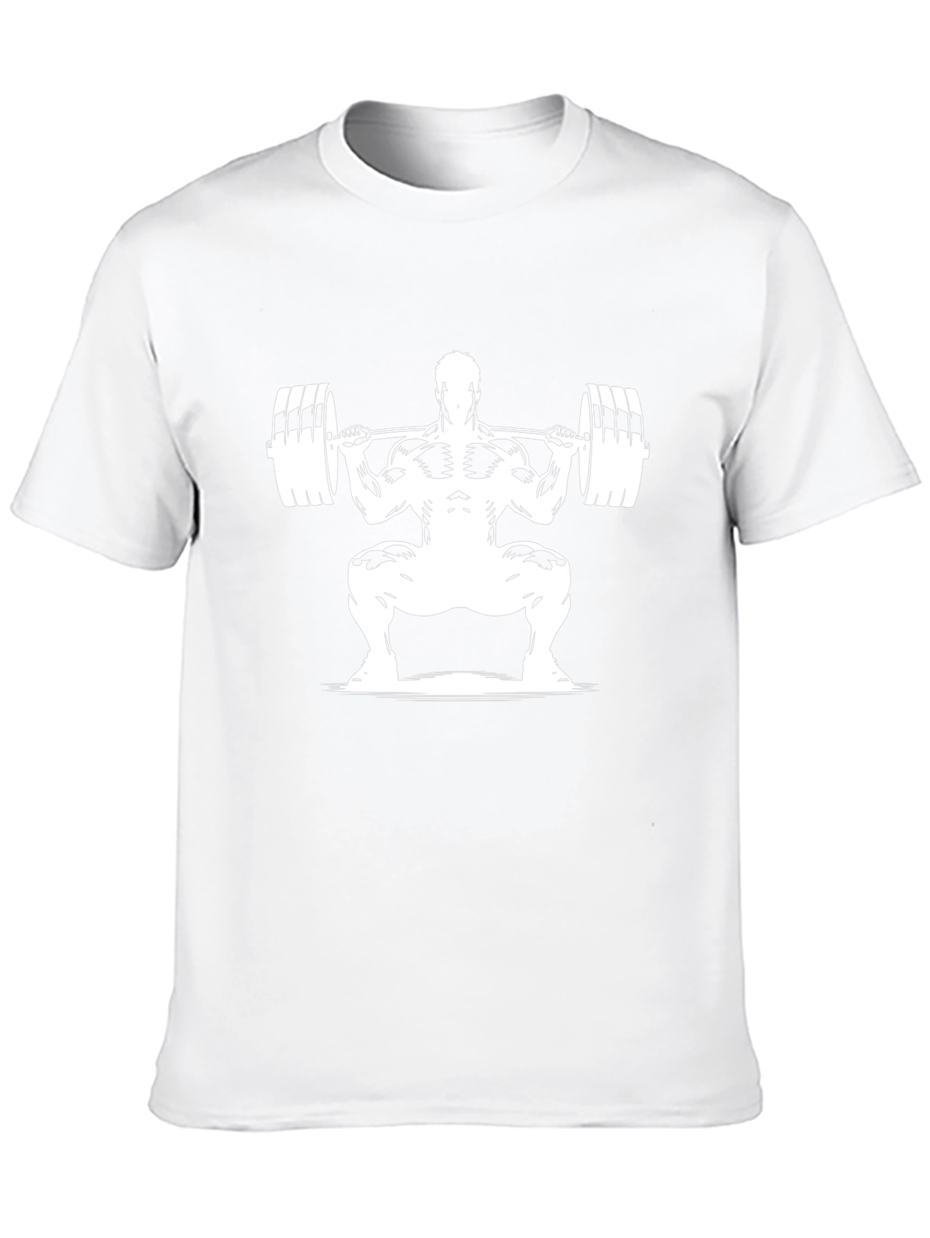 Weightlifting T-Shirt: Bodybuilder Squat Design - Black