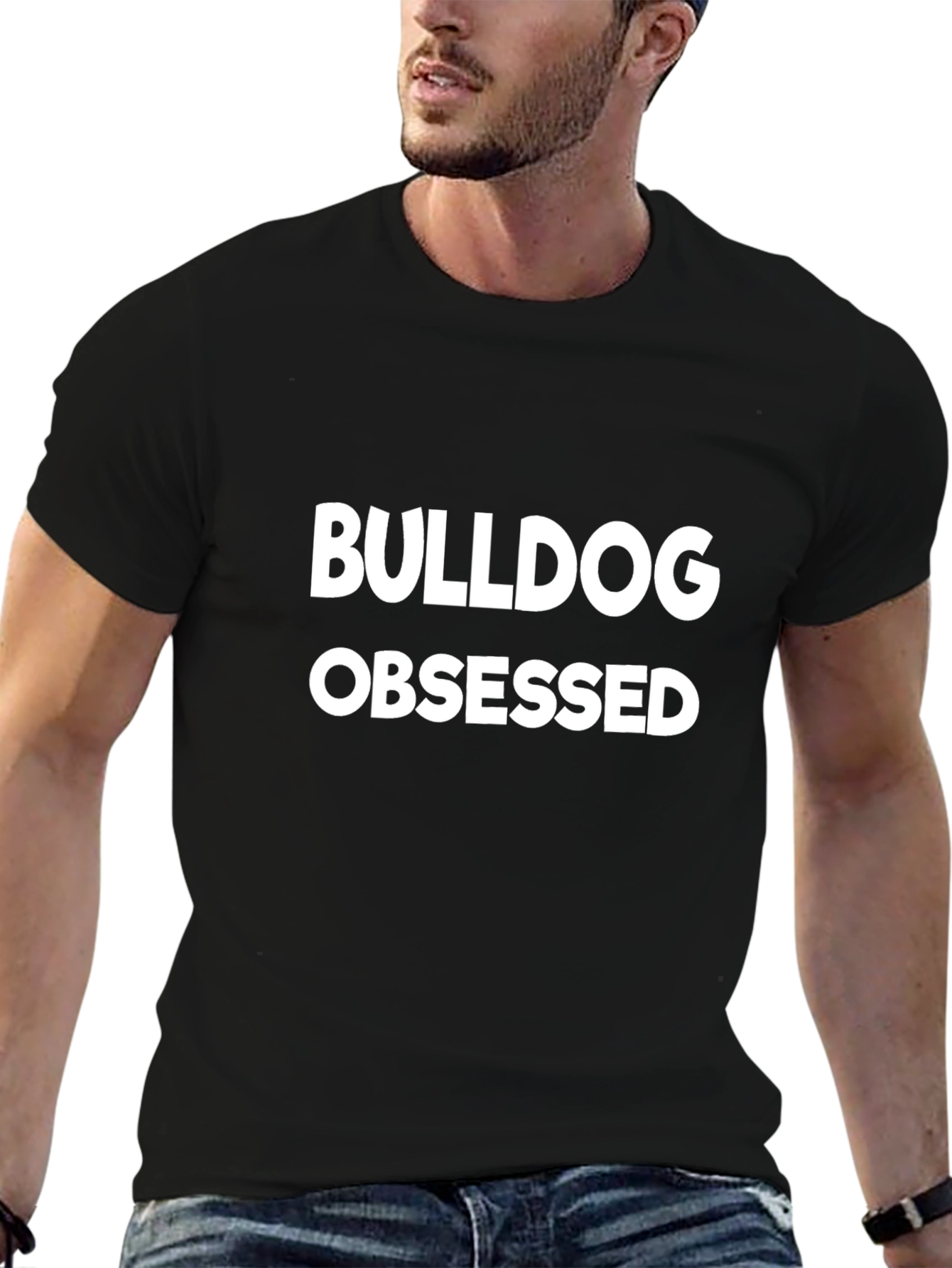 Bulldog Obsessed Graphic Tee - Black Cotton Shirt