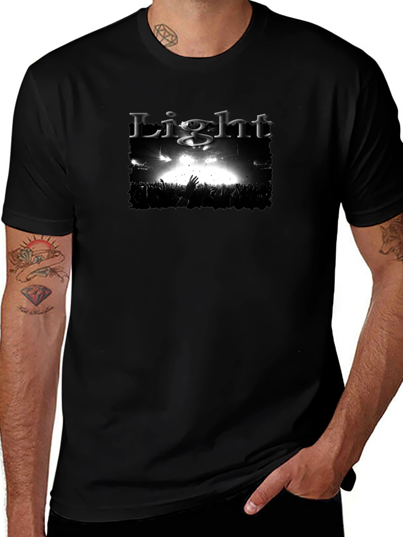 Light Concert Graphic Black T-Shirt