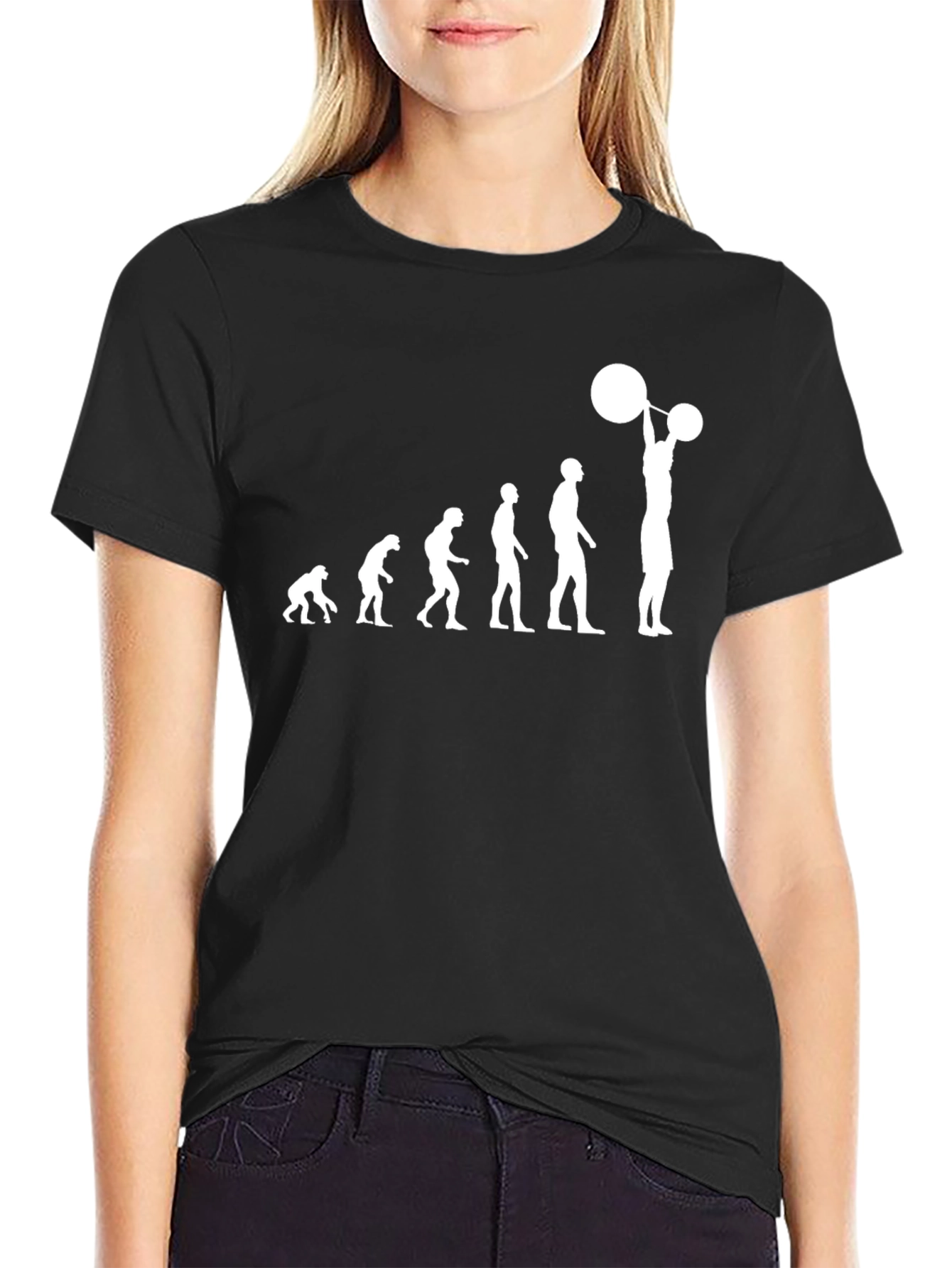 Evolution Weightlifting Graphic Tee - Black Cotton T-Shirt