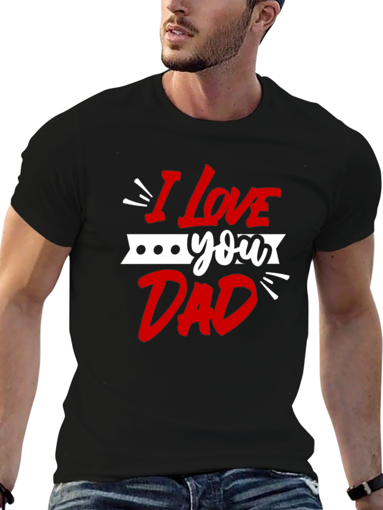 I Love You Dad Graphic Tee - Black