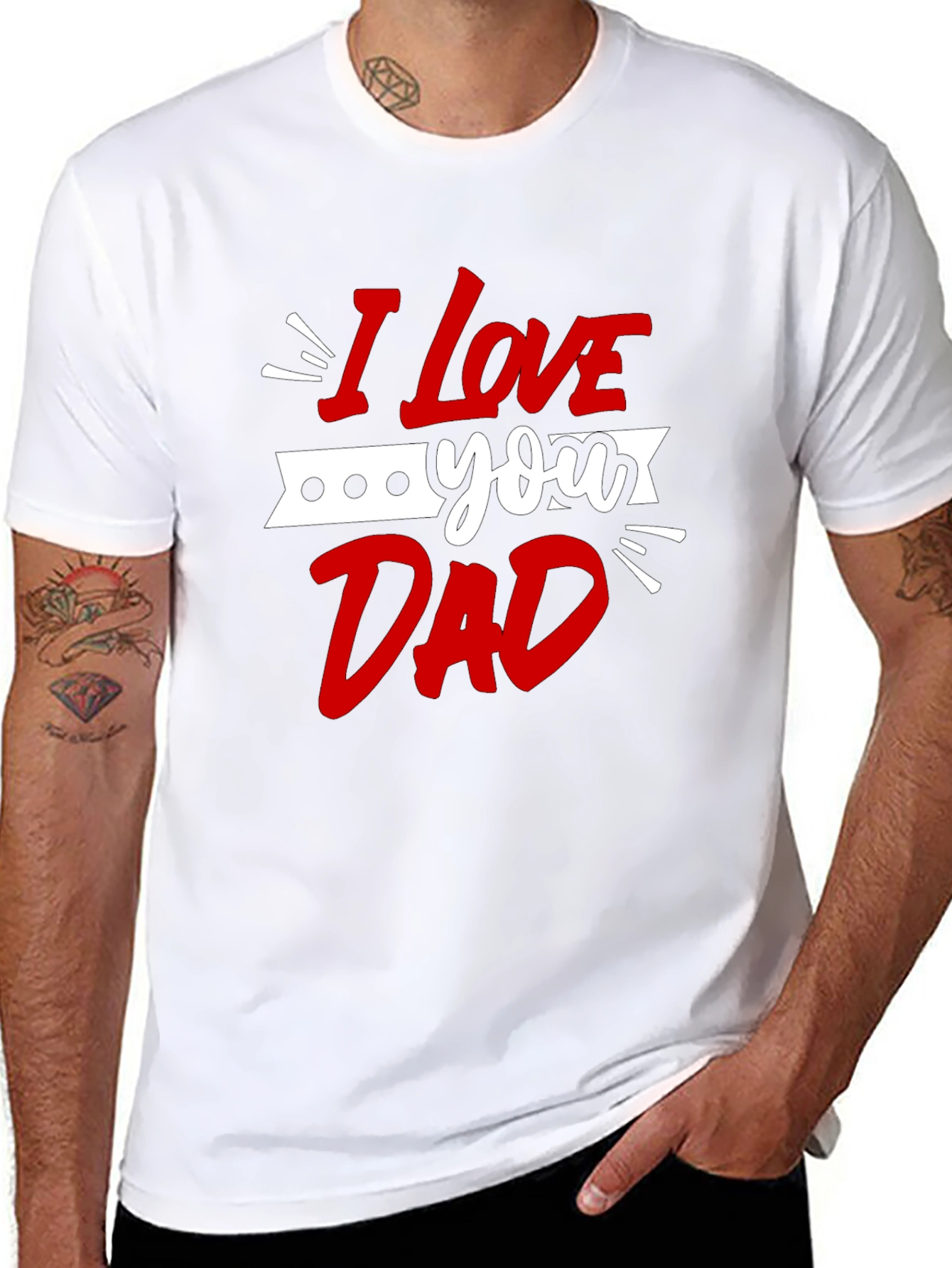 I Love You Dad Graphic Tee - Black