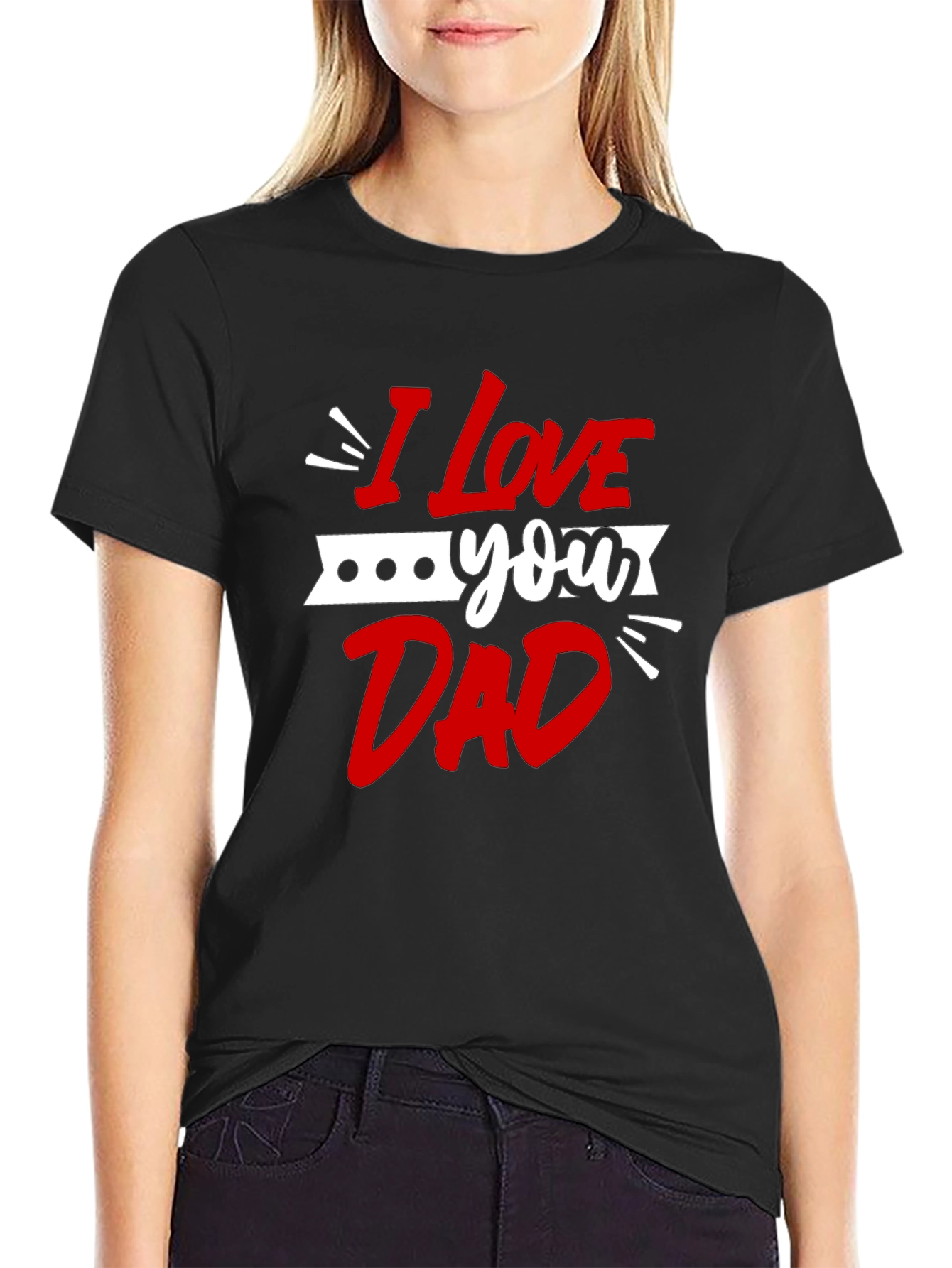I Love You Dad Graphic Tee - Black