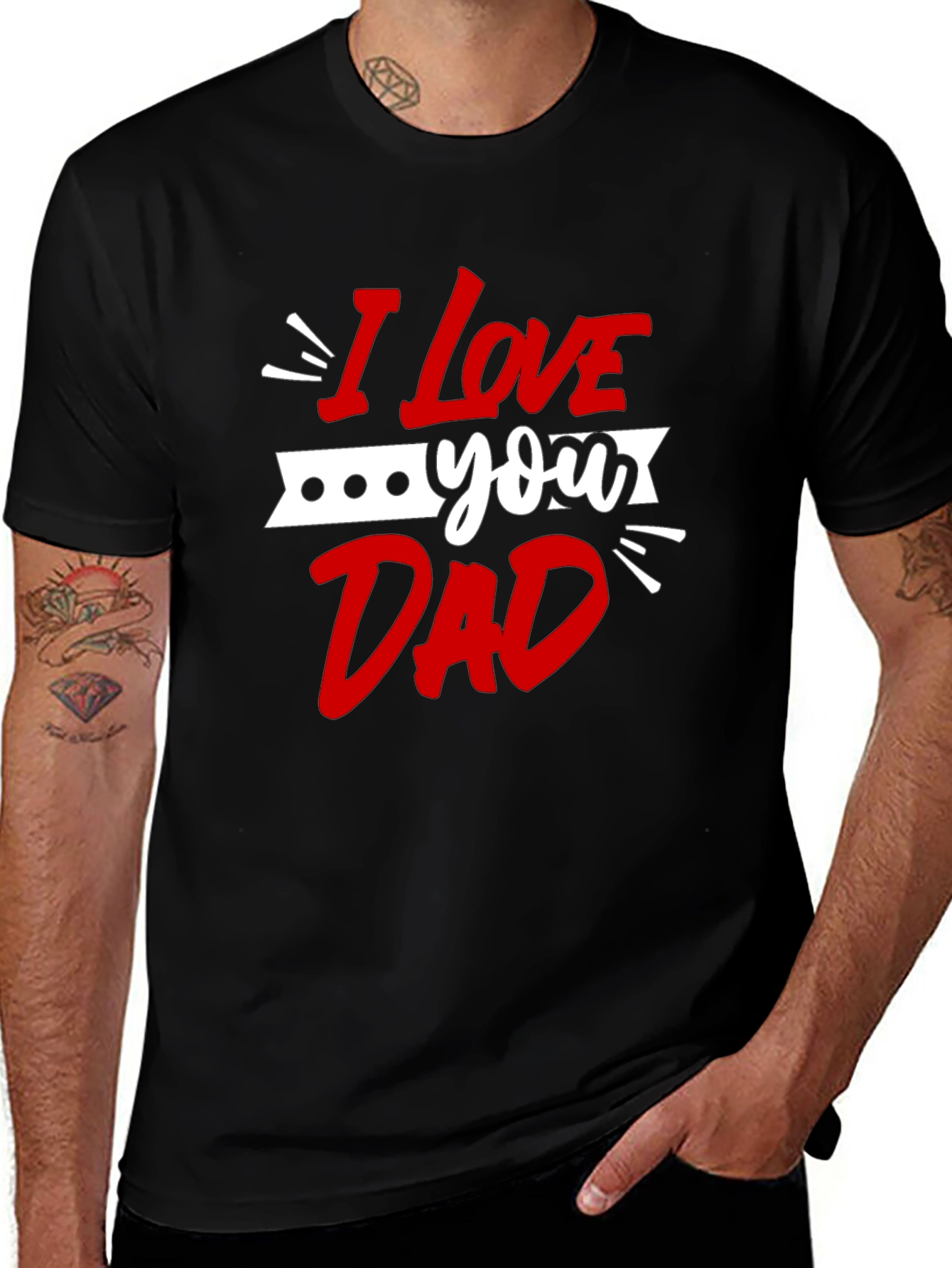 I Love You Dad Graphic Tee - Black