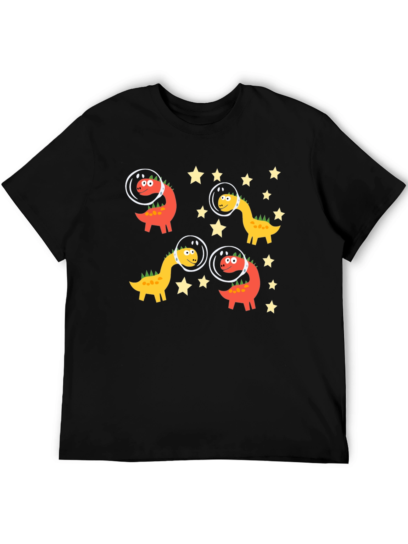 Dino Astronauts Black Graphic Tee