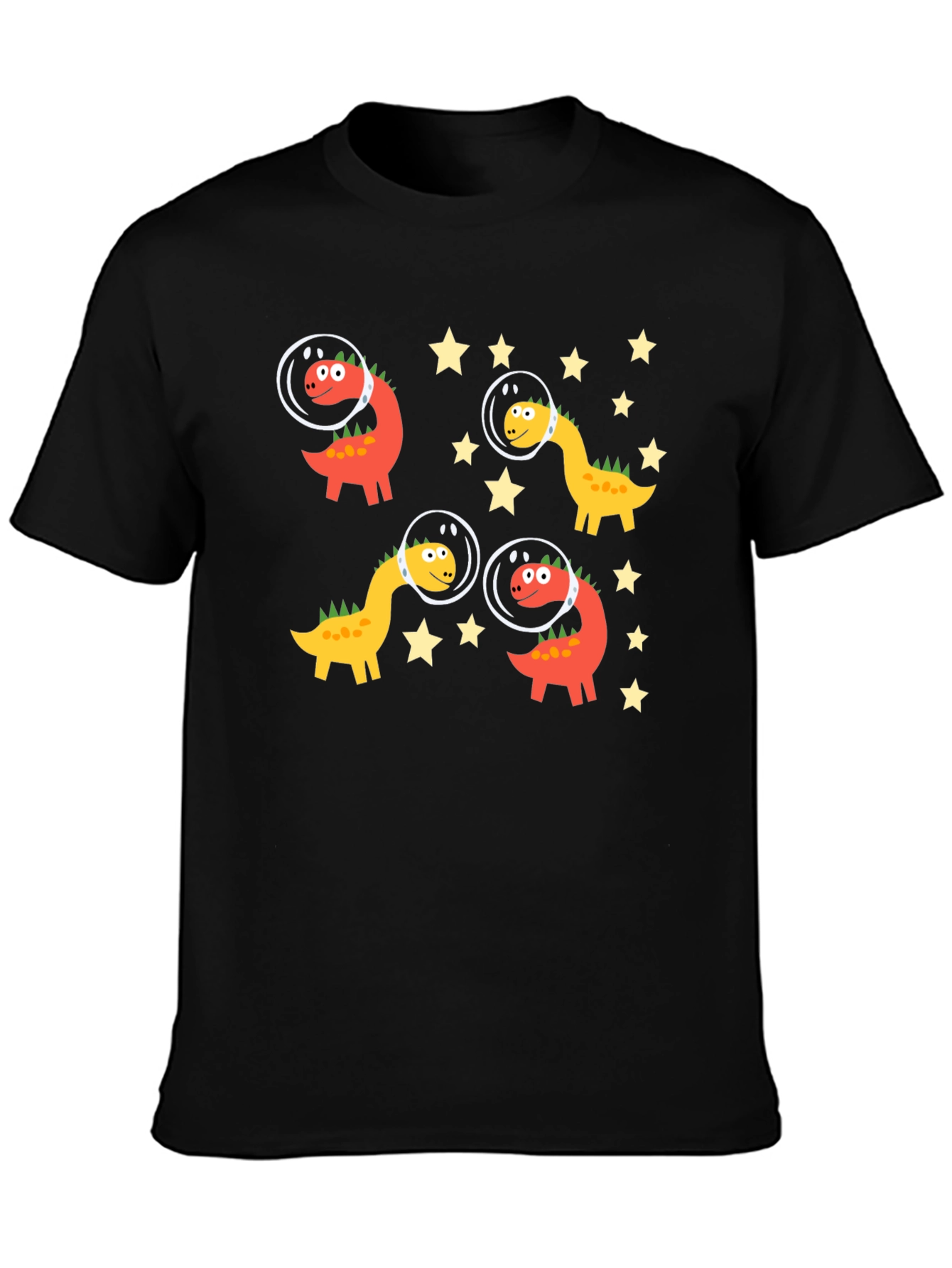 Dino Astronauts Black Graphic Tee