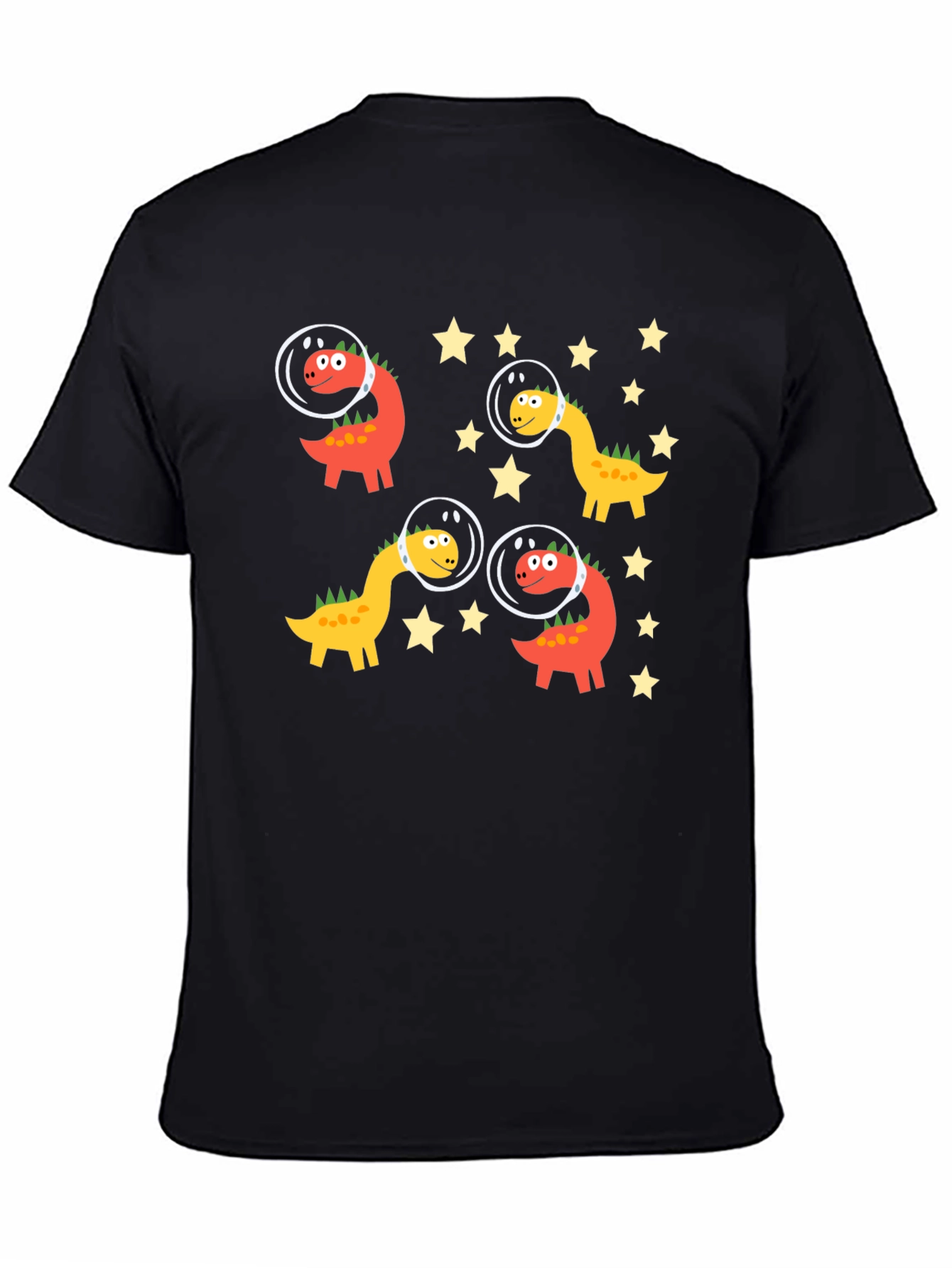 Dino Astronauts Black Graphic Tee