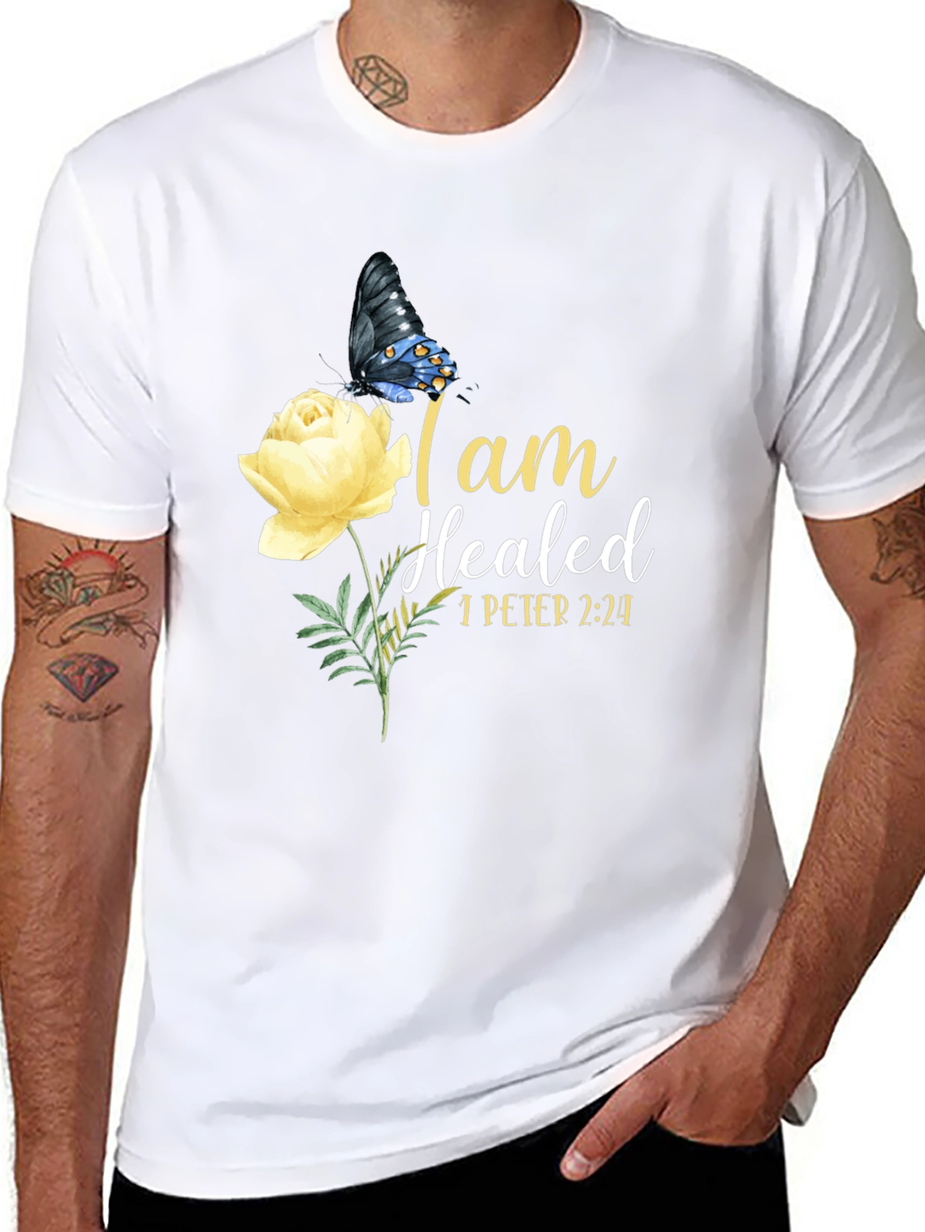 I am Healed Butterfly & Rose T-Shirt