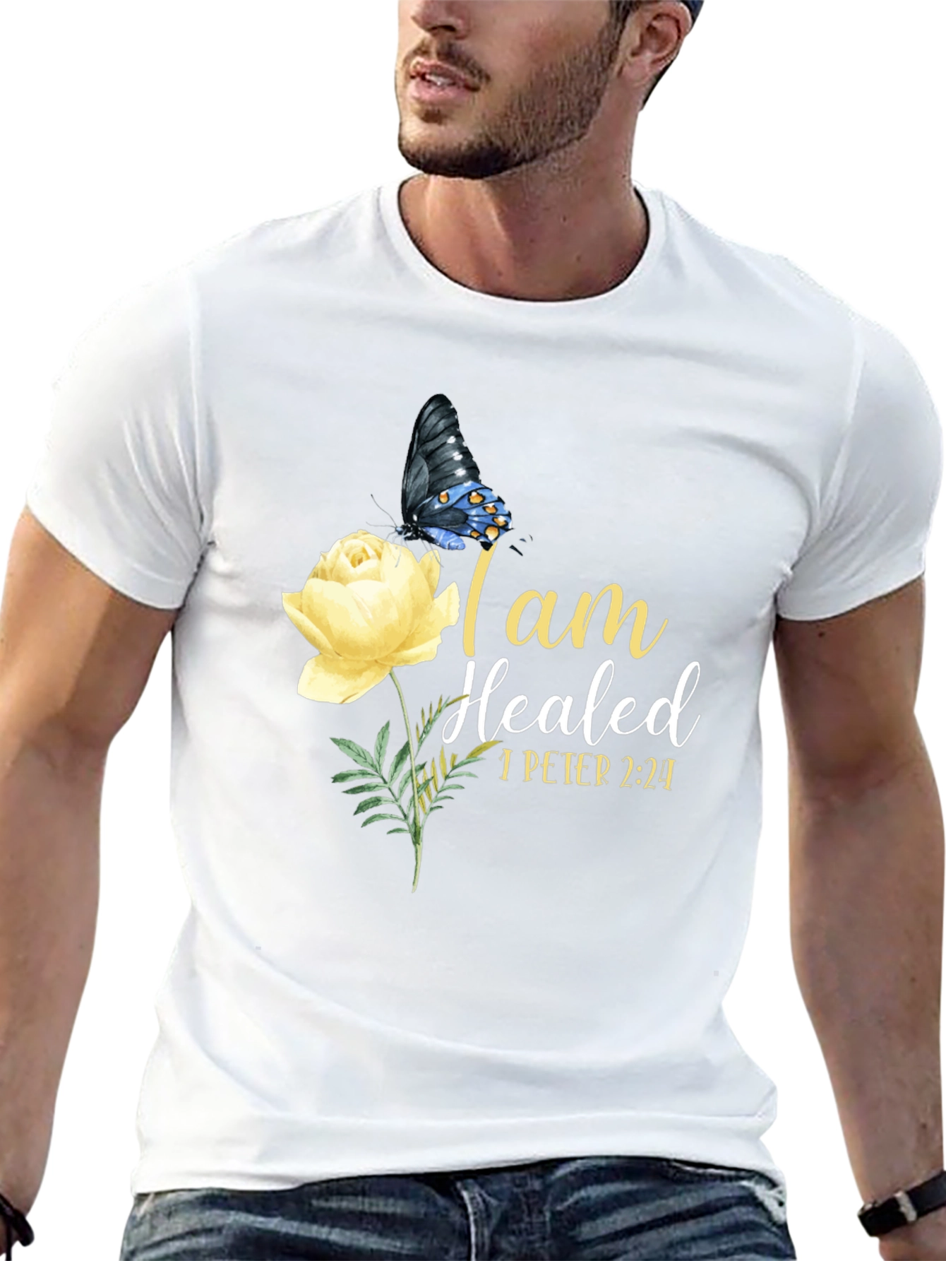 I am Healed Butterfly & Rose T-Shirt