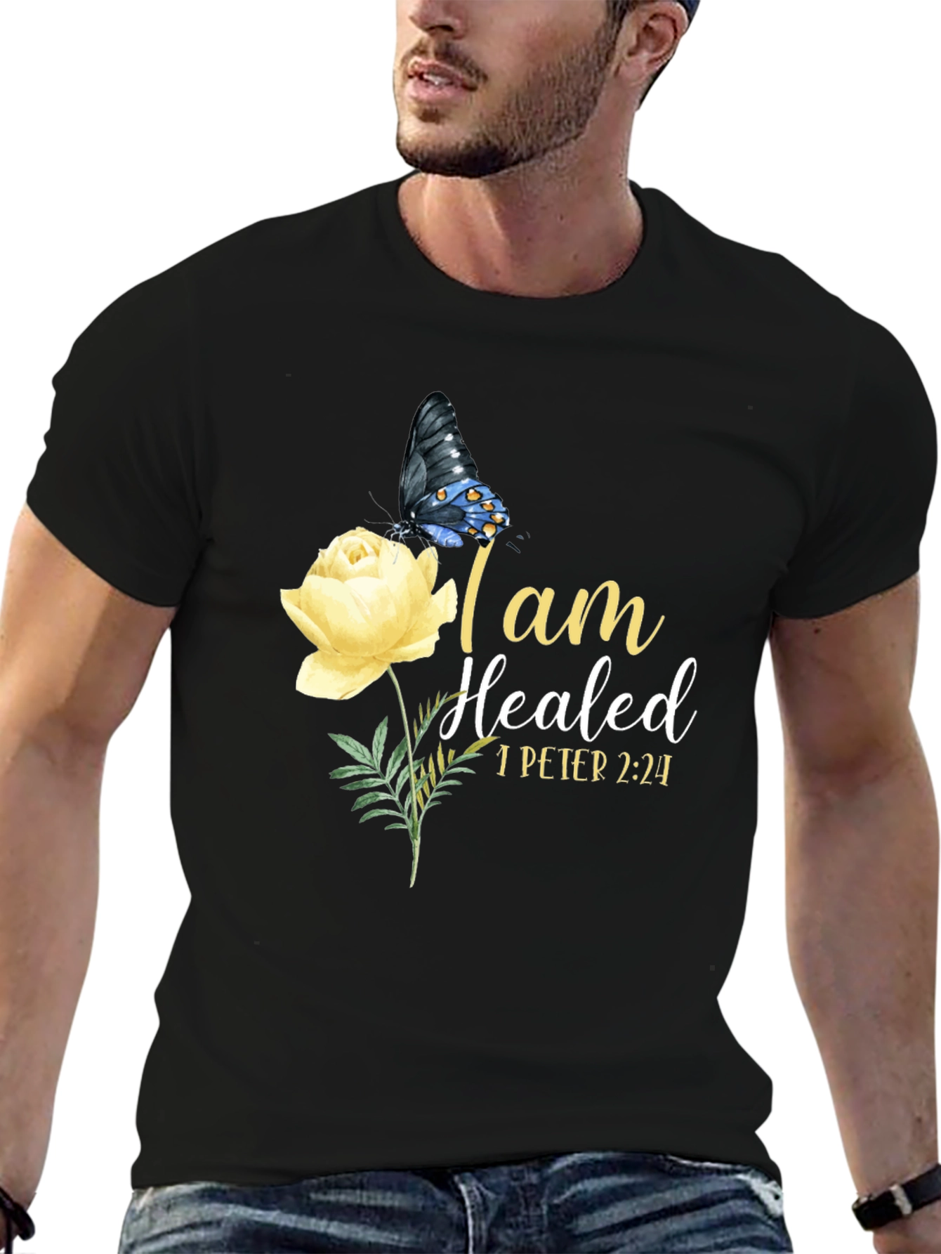 I am Healed Butterfly & Rose T-Shirt