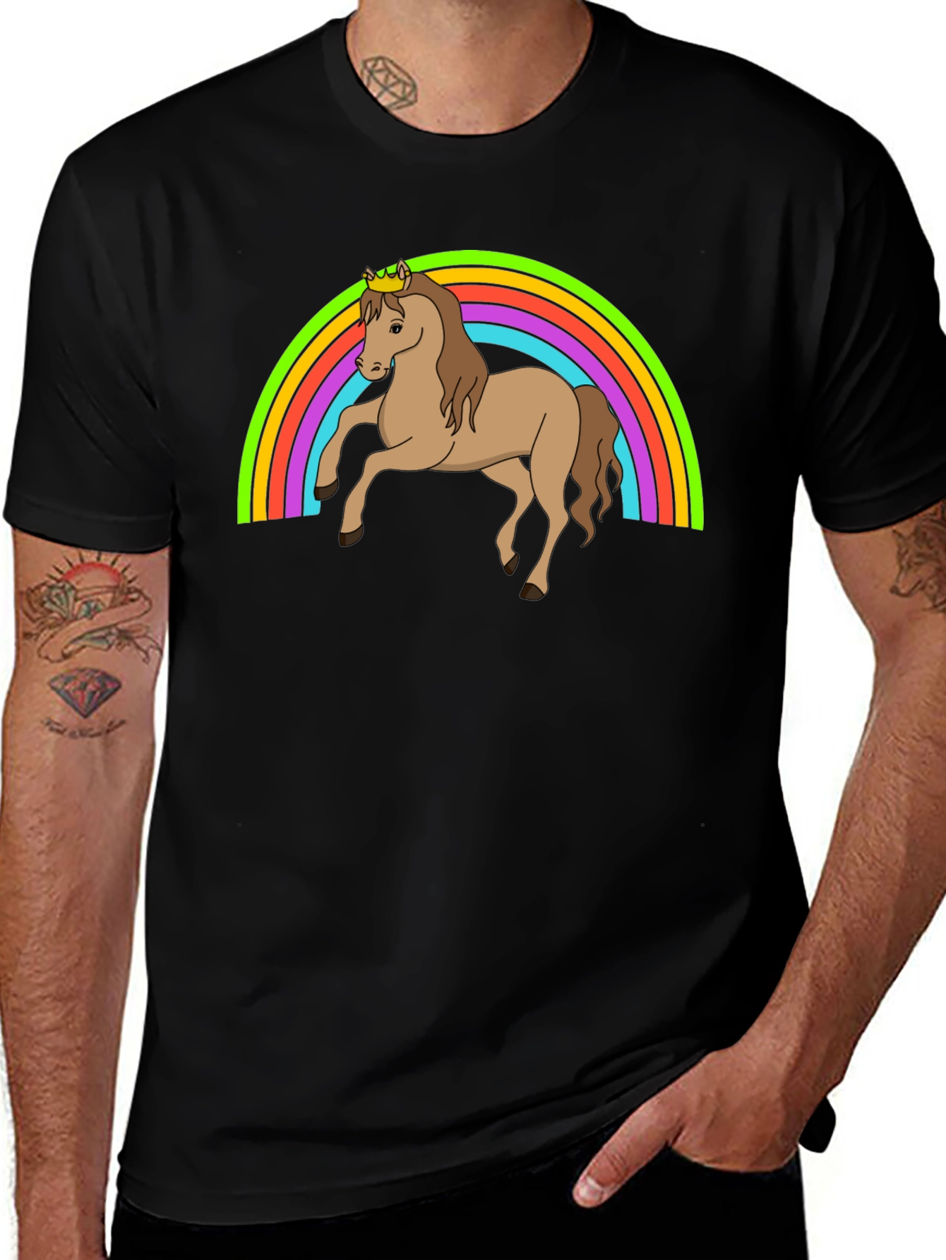 Rainbow Unicorn Crown T-Shirt