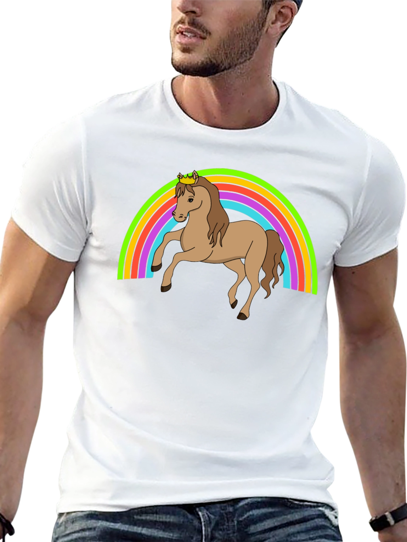 Rainbow Unicorn Crown T-Shirt