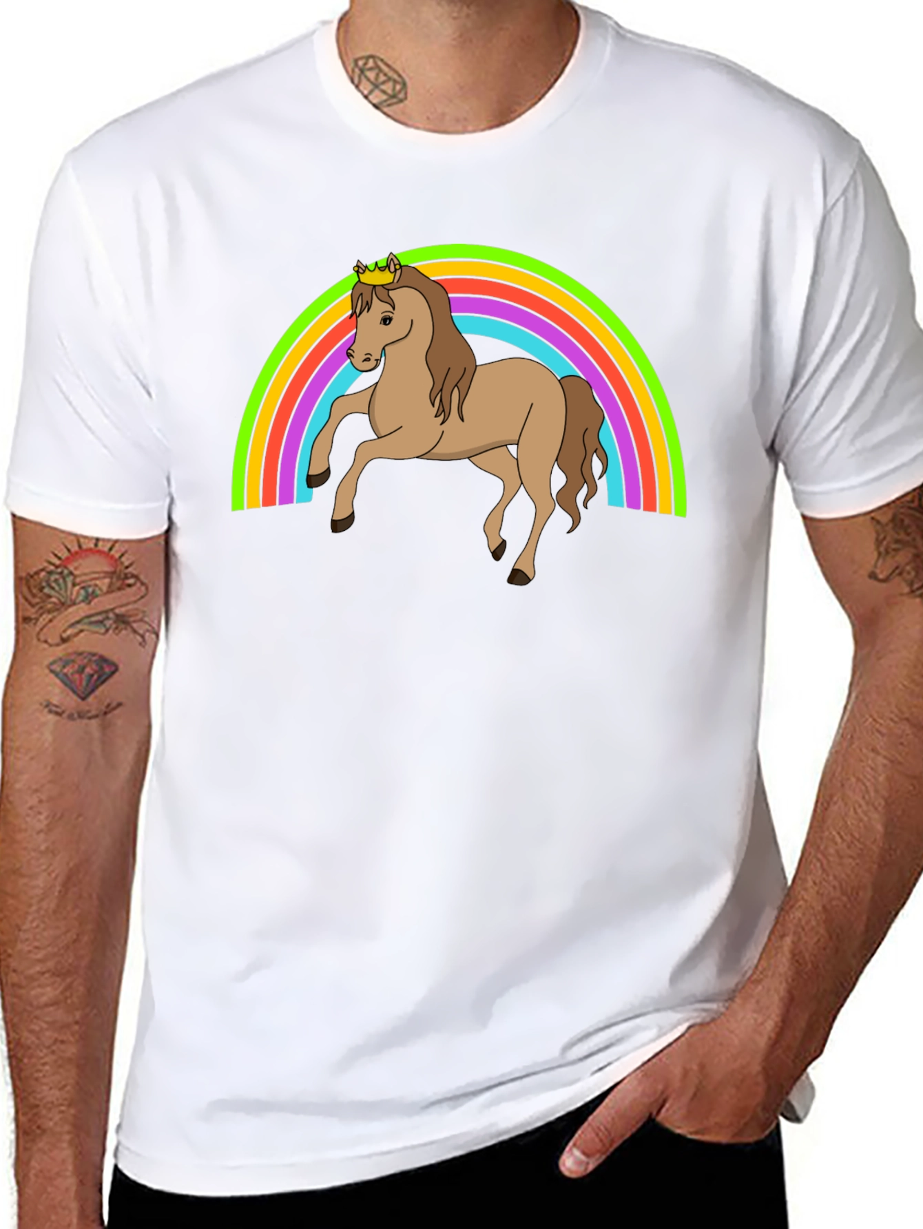 Rainbow Unicorn Crown T-Shirt