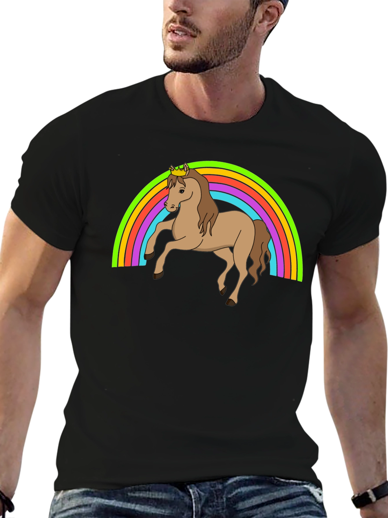 Rainbow Unicorn Crown T-Shirt