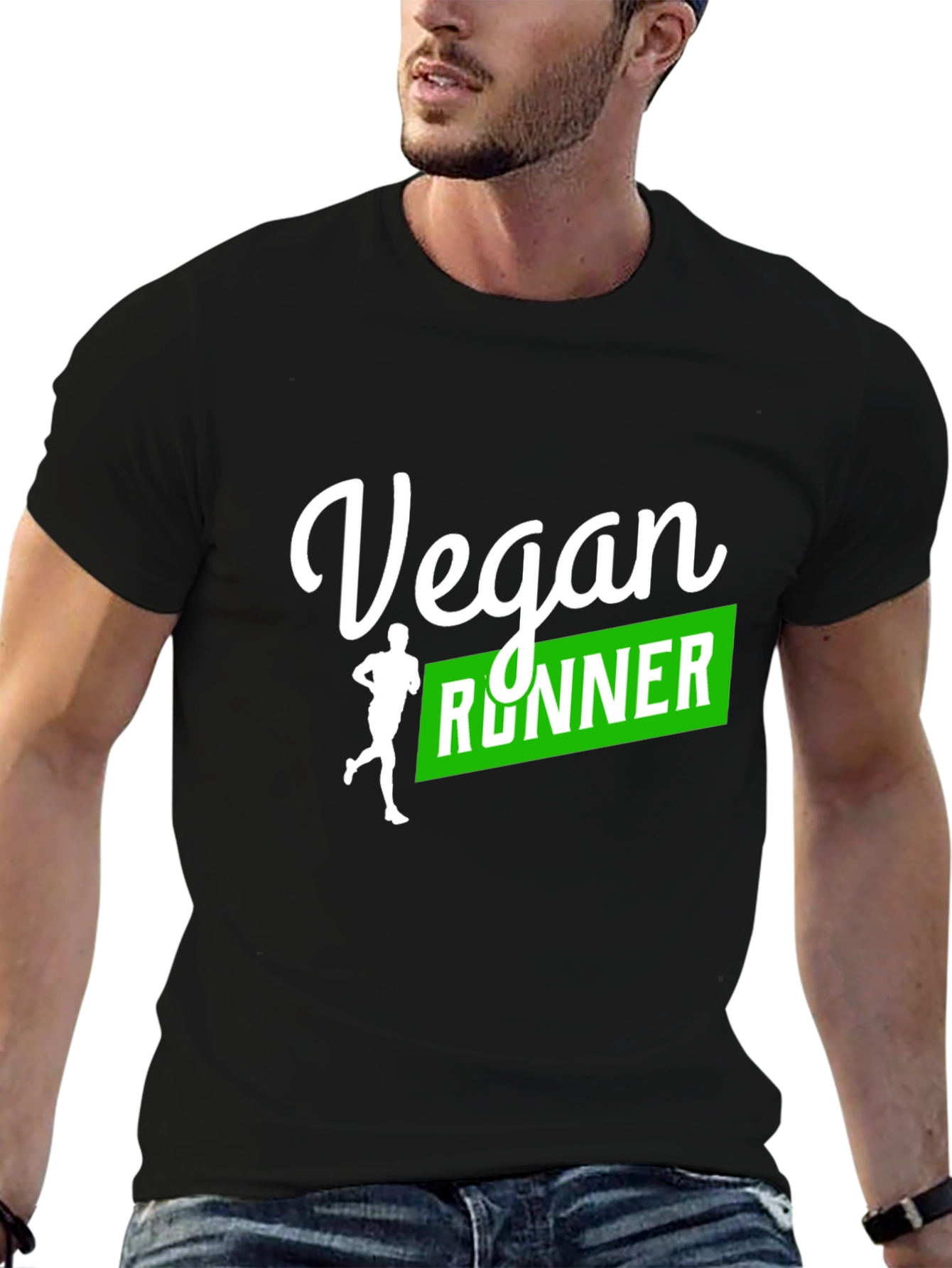 Vegan Runner Graphic Tee - Black
