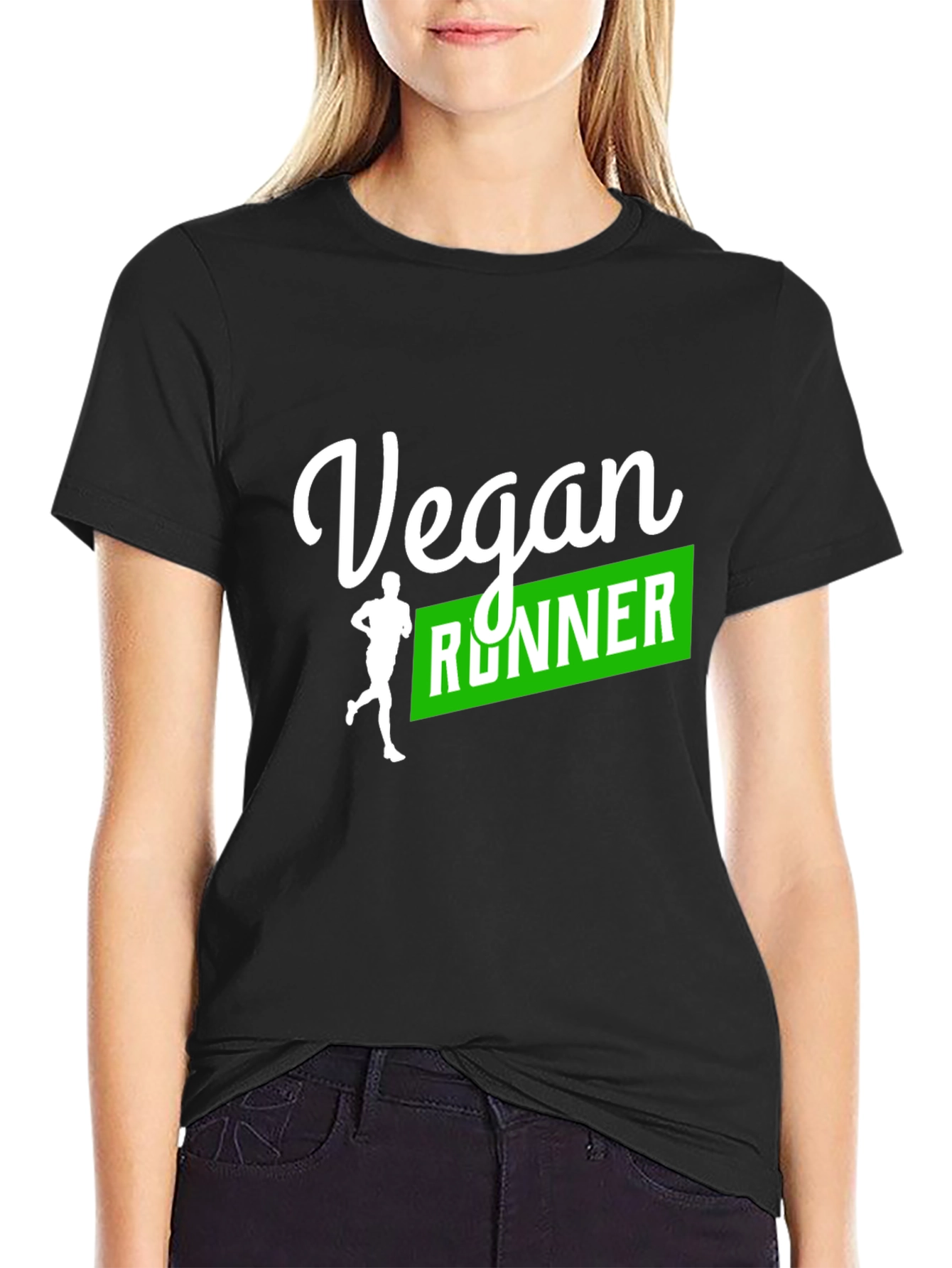 Vegan Runner Graphic Tee - Black