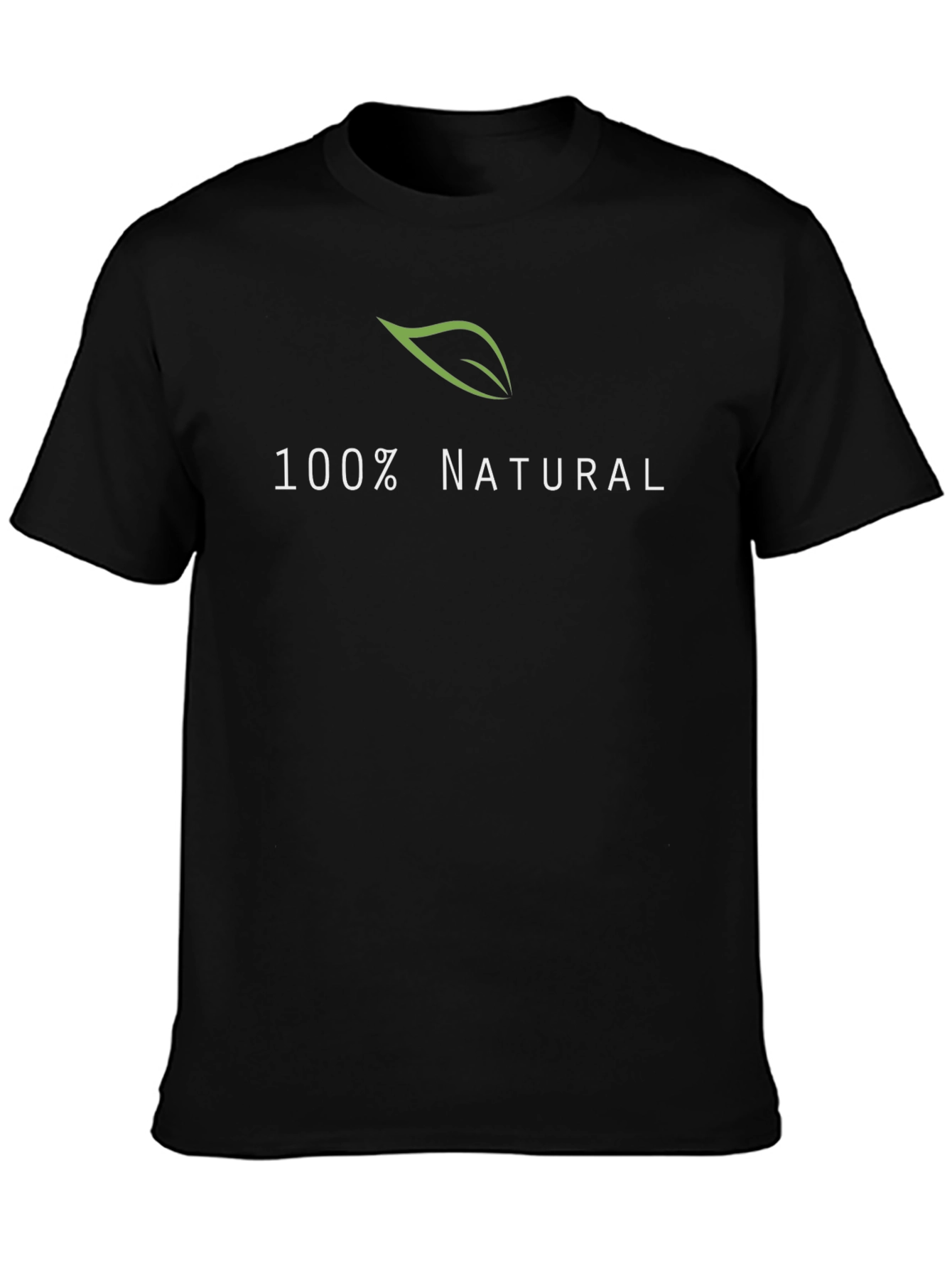 100% Natural Black Cotton T-Shirt
