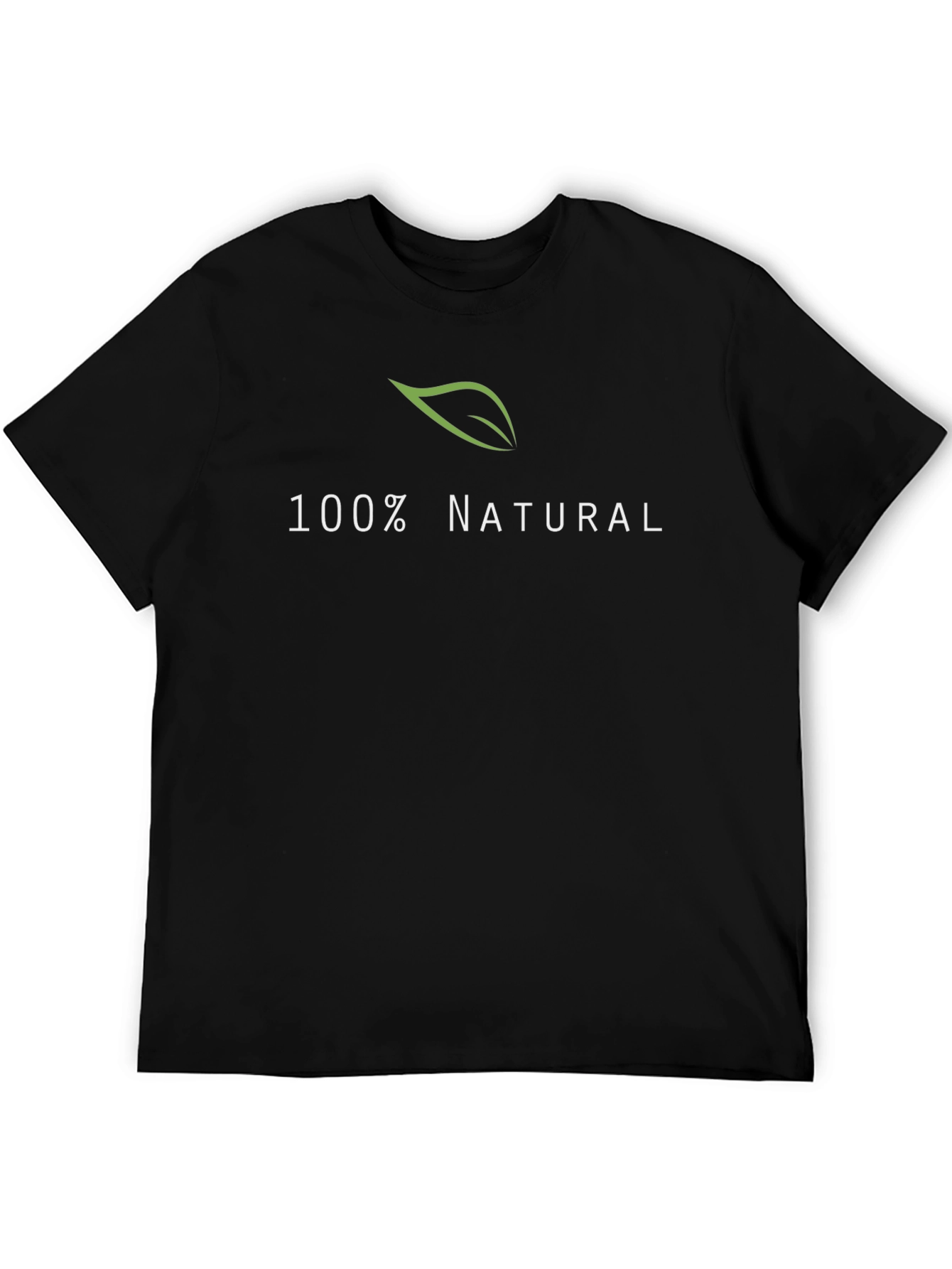 100% Natural Black Cotton T-Shirt