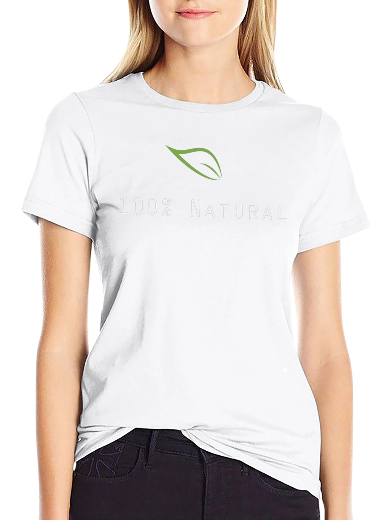 100% Natural Black Cotton T-Shirt
