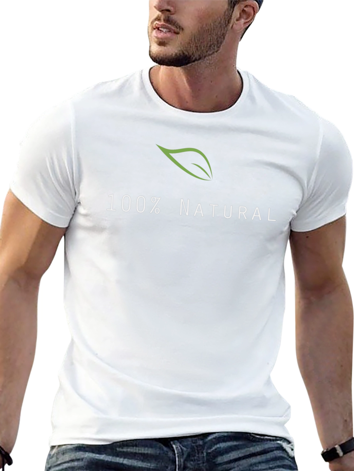 100% Natural Black Cotton T-Shirt