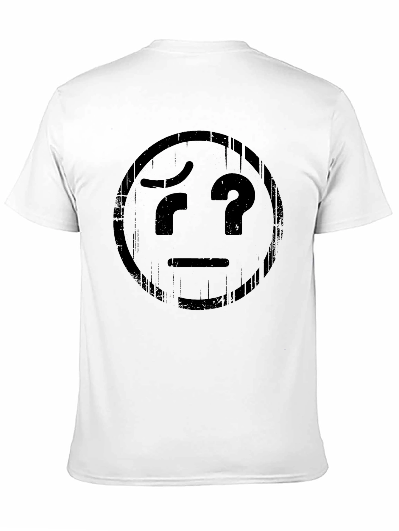 Confused Emoji Graphic T-Shirt - Black Cotton Tee