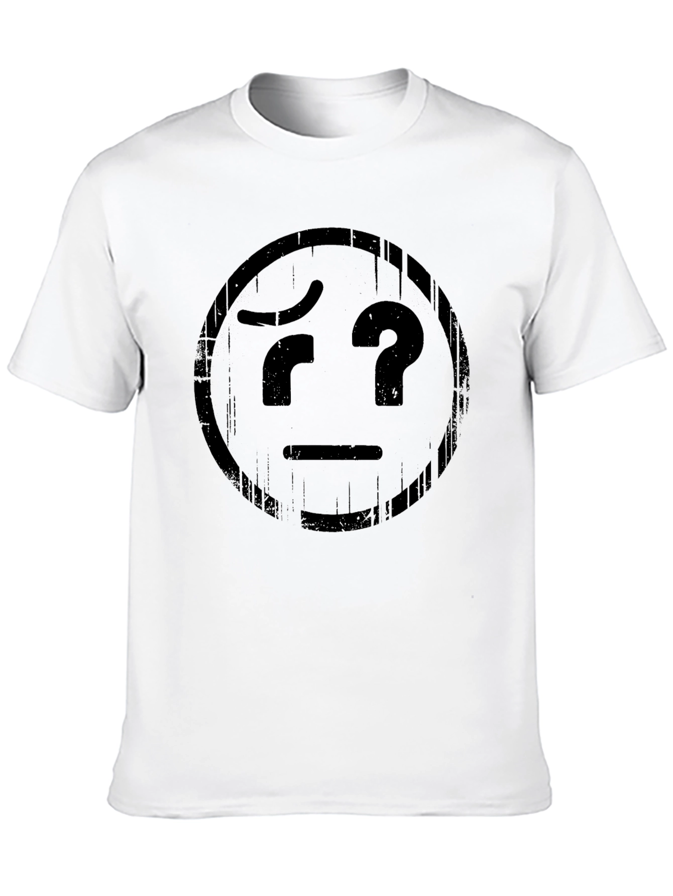 Confused Emoji Graphic T-Shirt - Black Cotton Tee