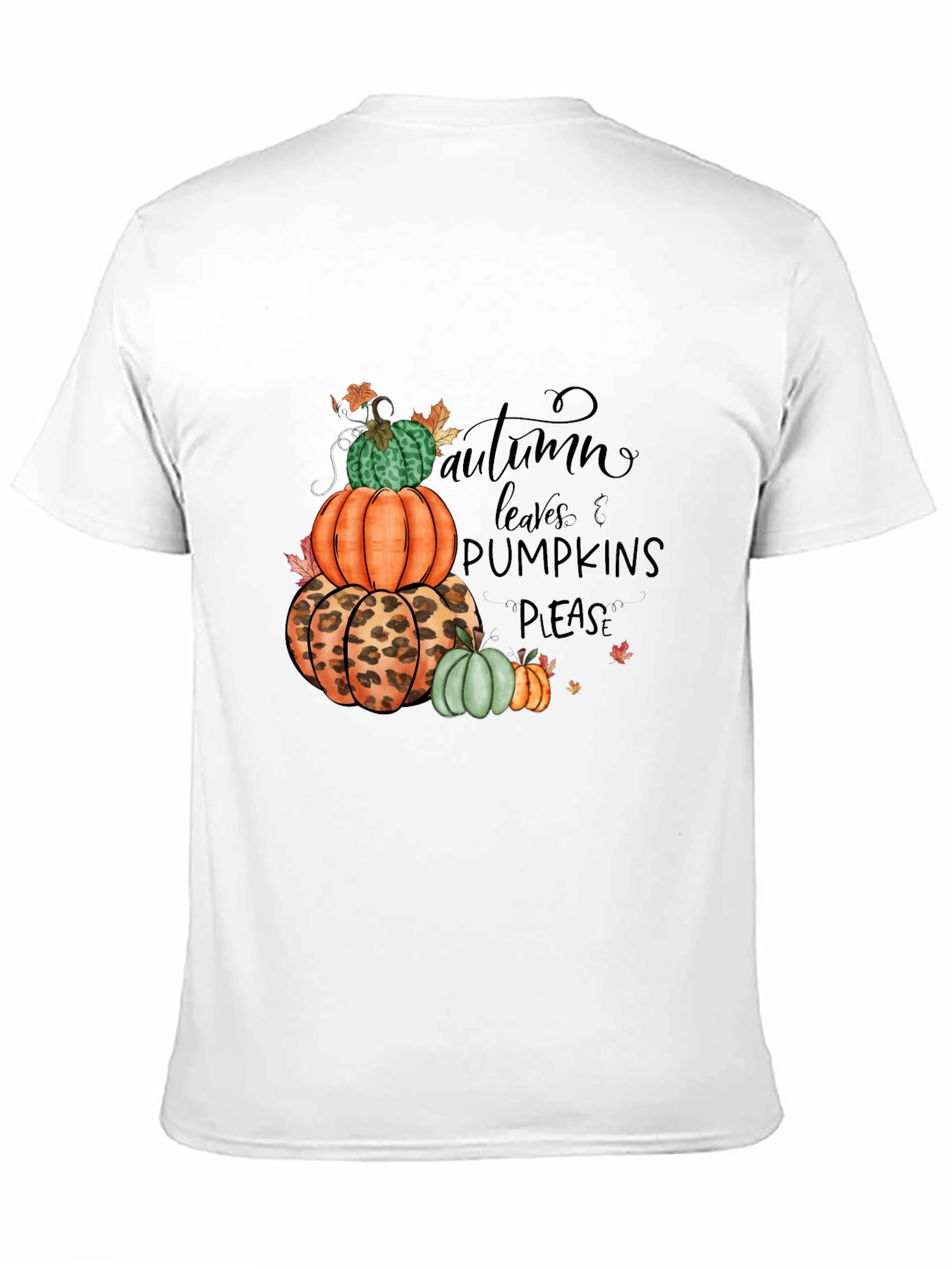 Autumn Leaves & Pumpkins Please T-Shirt