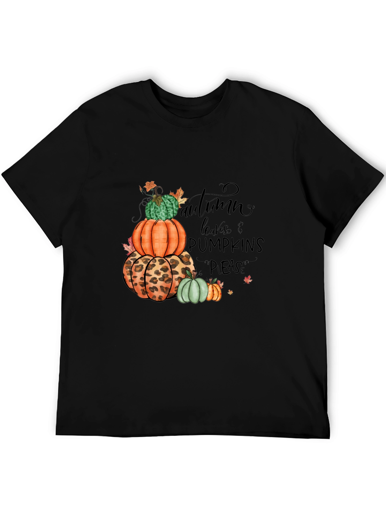 Autumn Leaves & Pumpkins Please T-Shirt