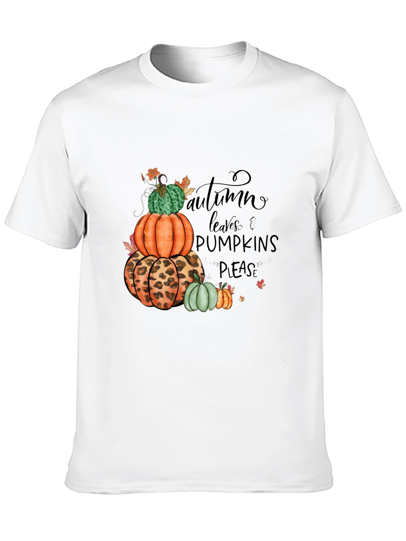 Autumn Leaves & Pumpkins Please T-Shirt