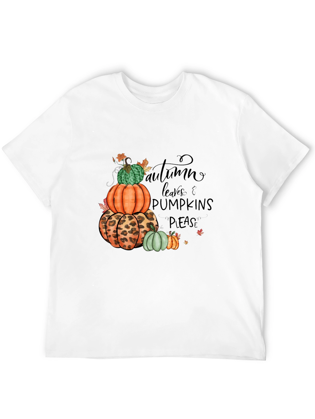 Autumn Leaves & Pumpkins Please T-Shirt