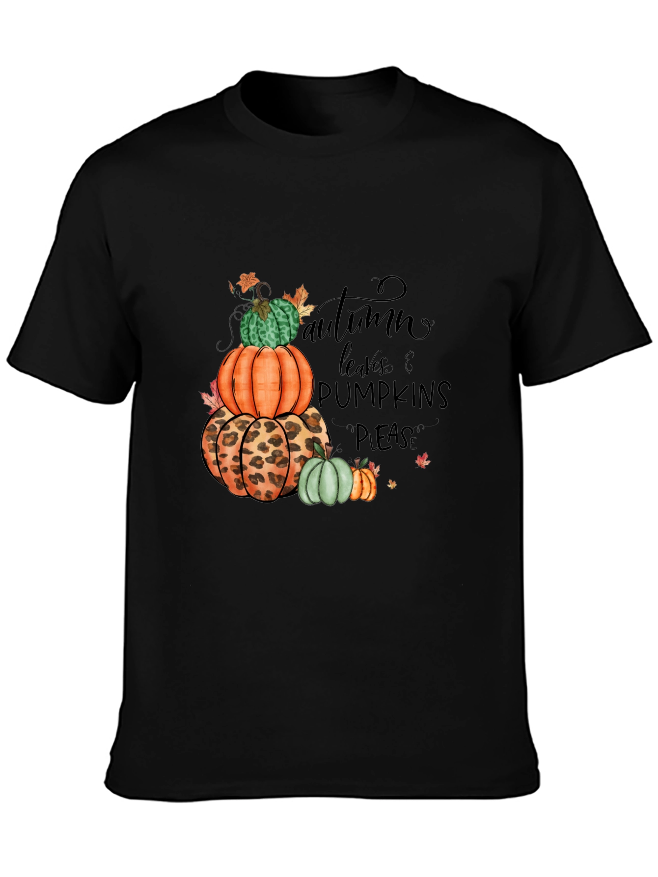Autumn Leaves & Pumpkins Please T-Shirt