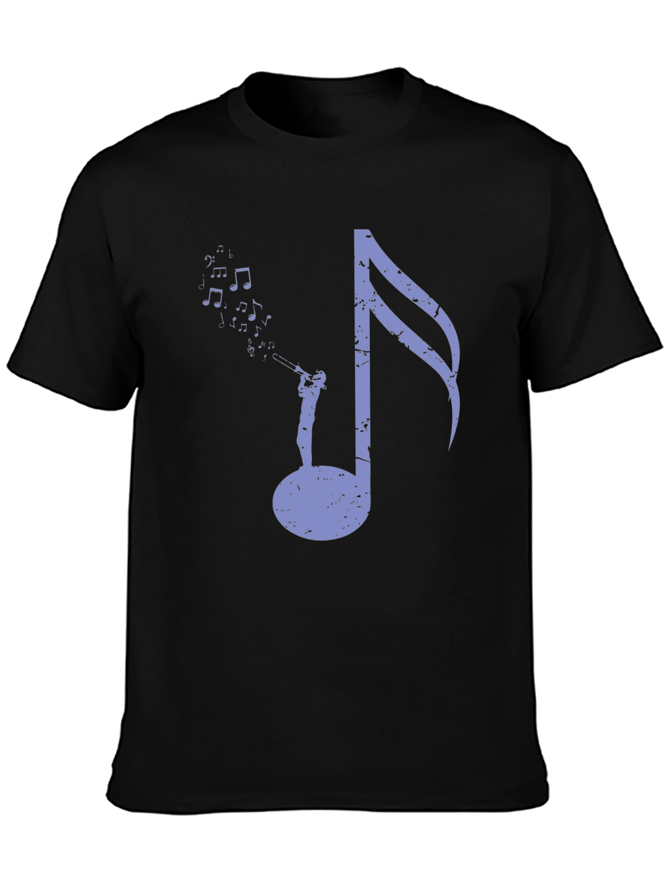 Musical Note Graphic Tee - Black