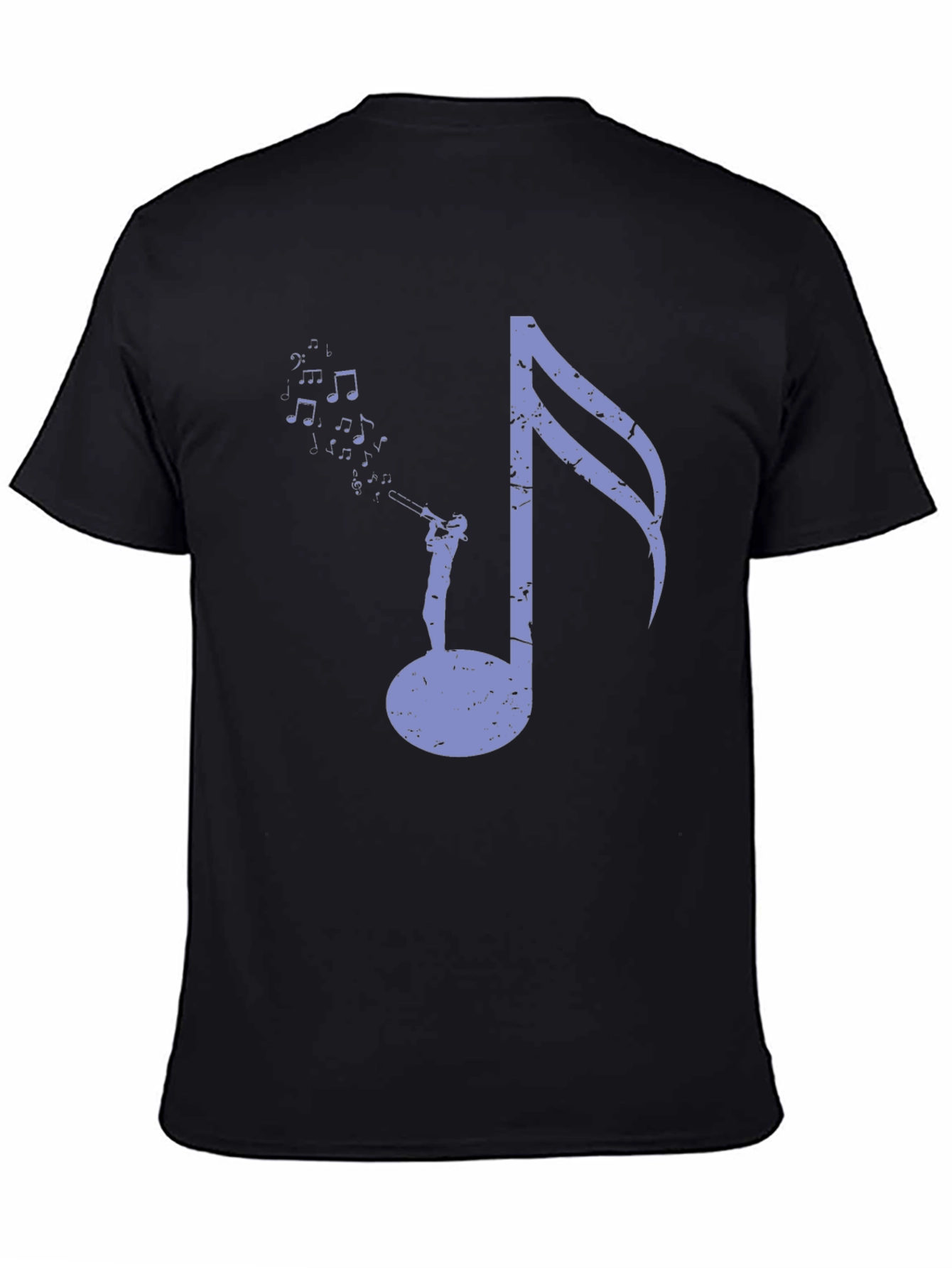 Musical Note Graphic Tee - Black