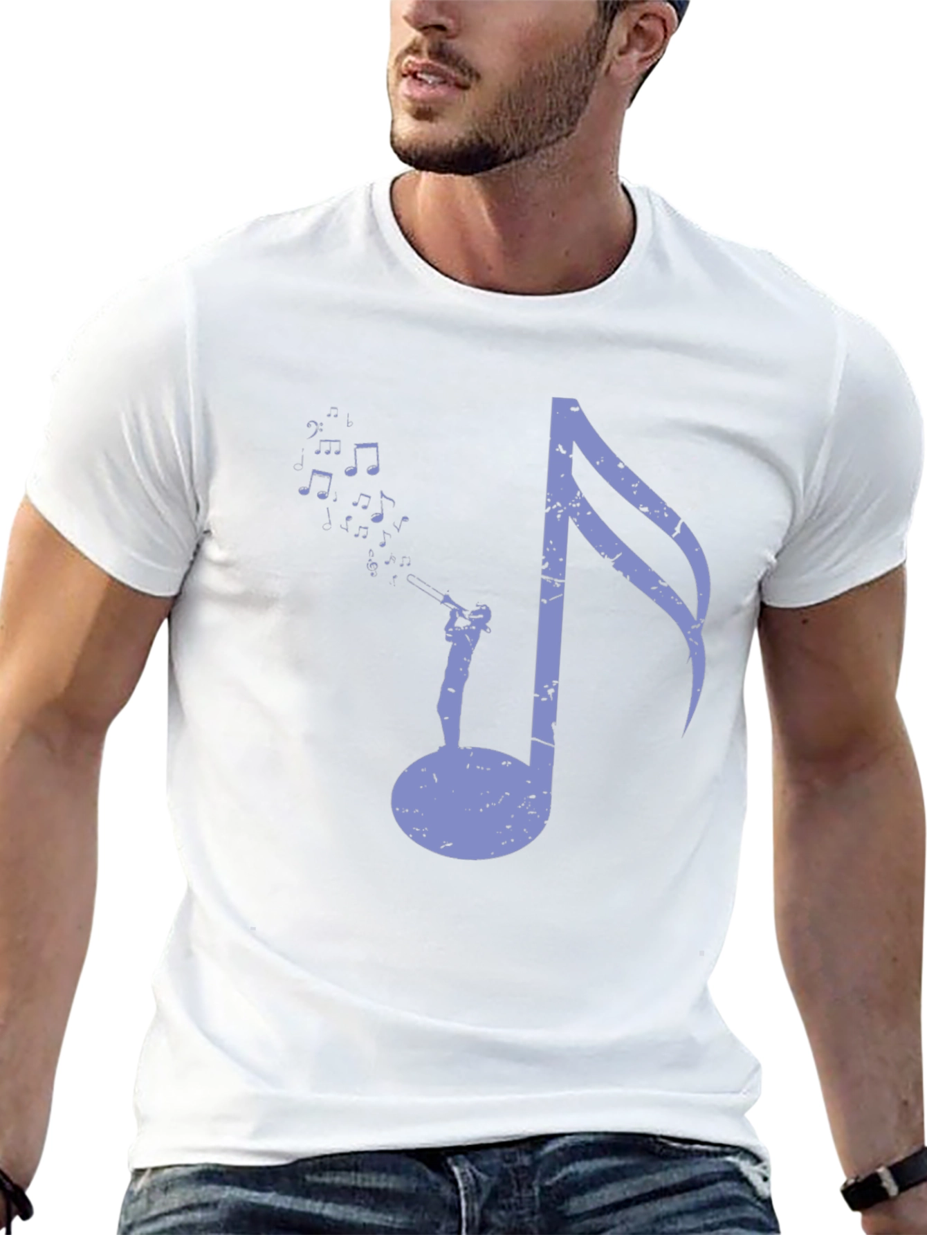 Musical Note Graphic Tee - Black