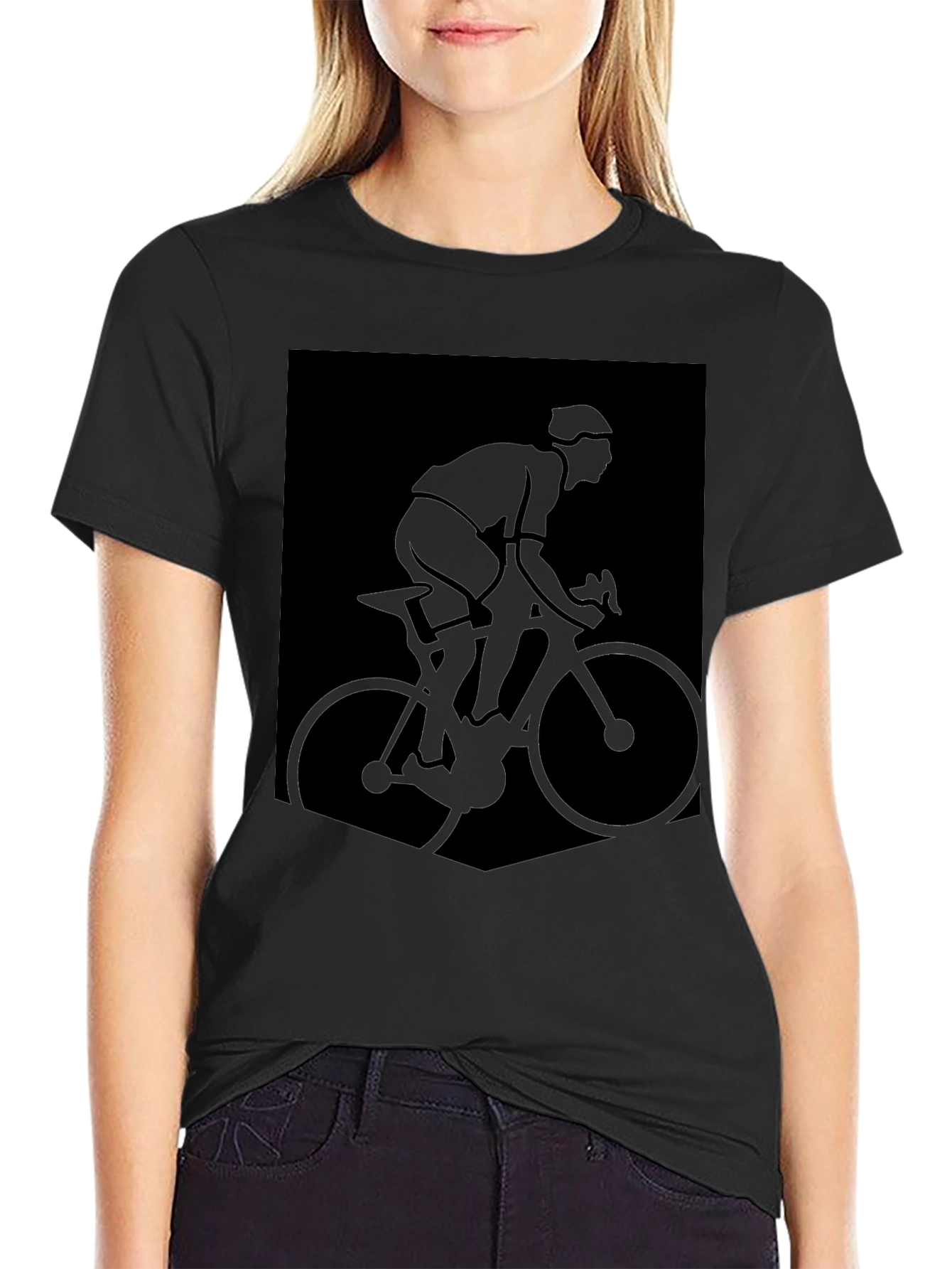 Cyclist Graphic Tee - Sleek Black T-Shirt