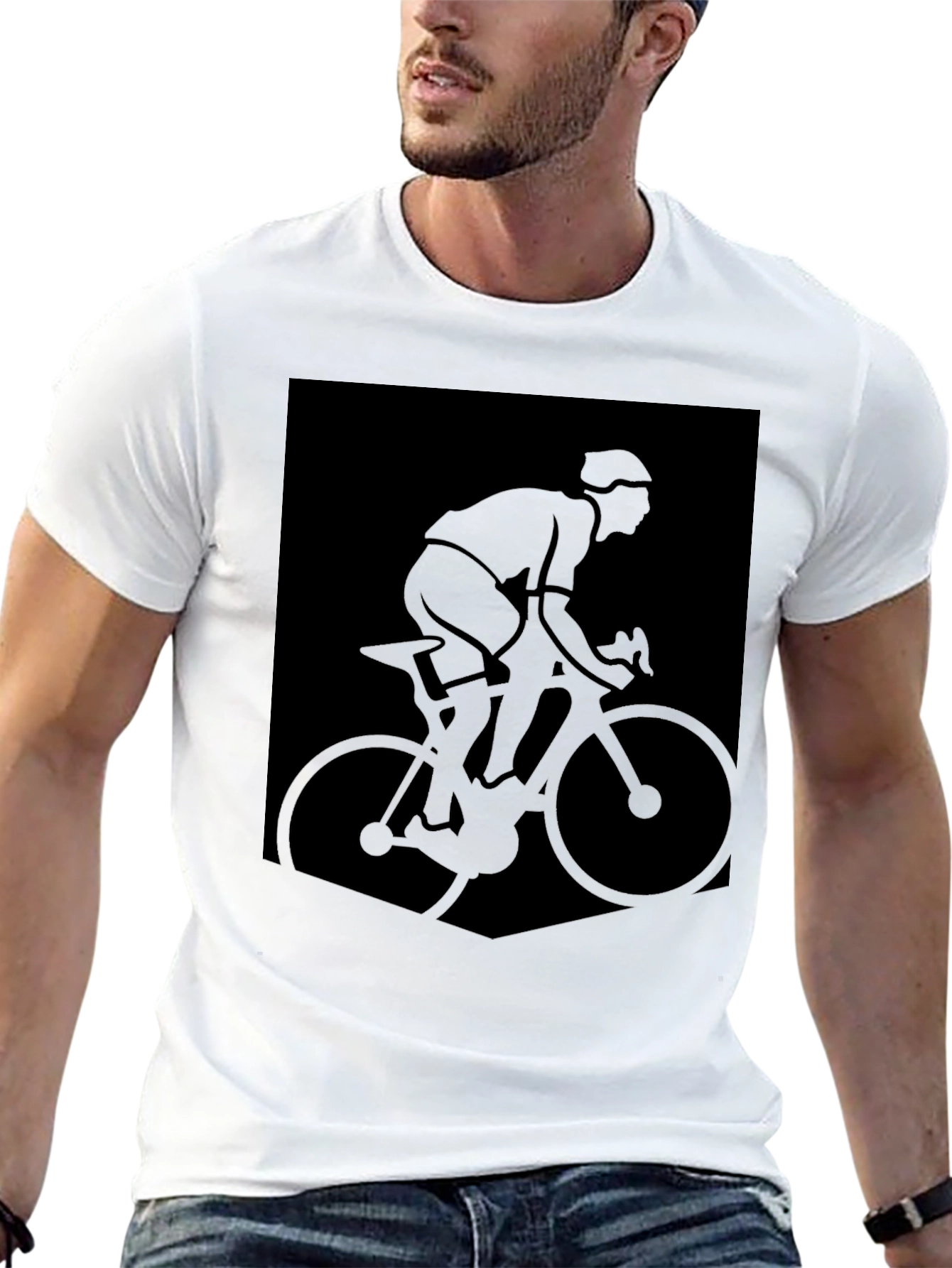 Cyclist Graphic Tee - Sleek Black T-Shirt