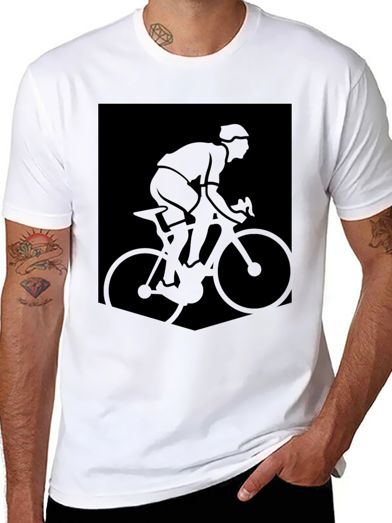 Cyclist Graphic Tee - Sleek Black T-Shirt