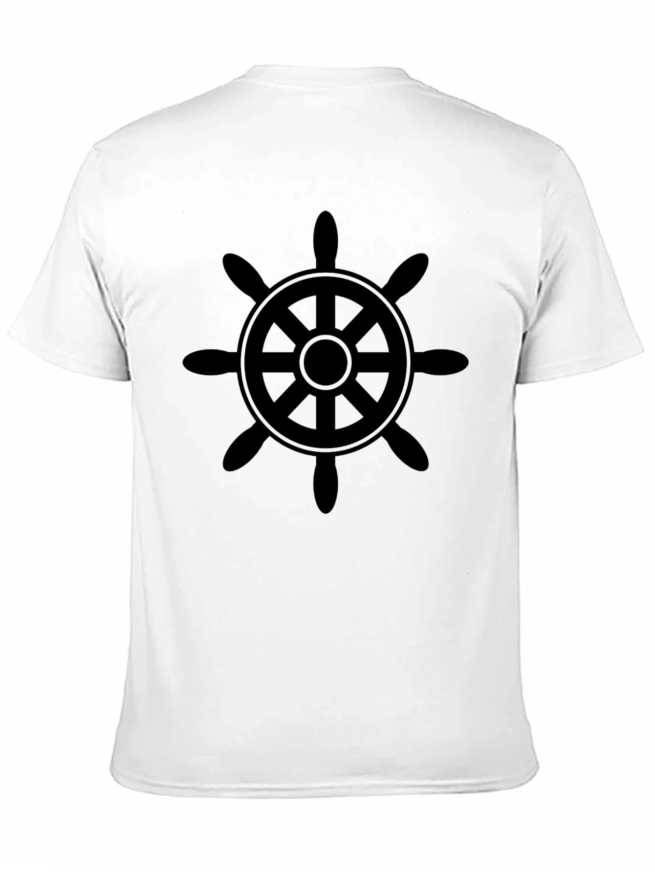 Nautical Wheel Graphic Tee - Classic Black Cotton T-Shirt
