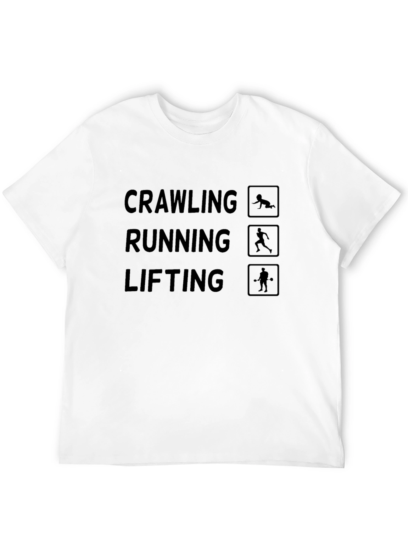 Crawling Running Lifting Graphic Tee - Black