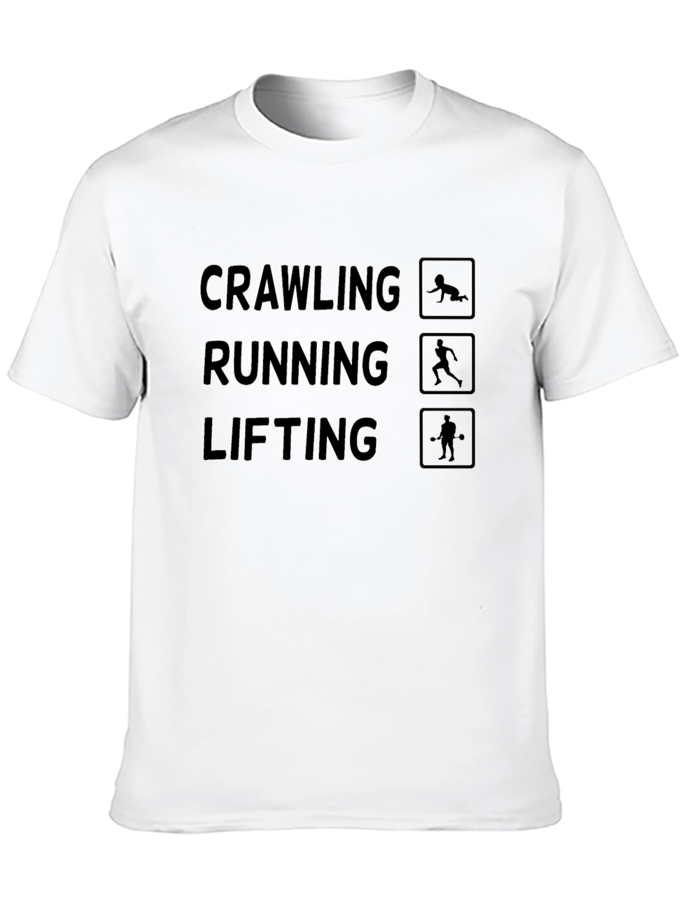 Crawling Running Lifting Graphic Tee - Black