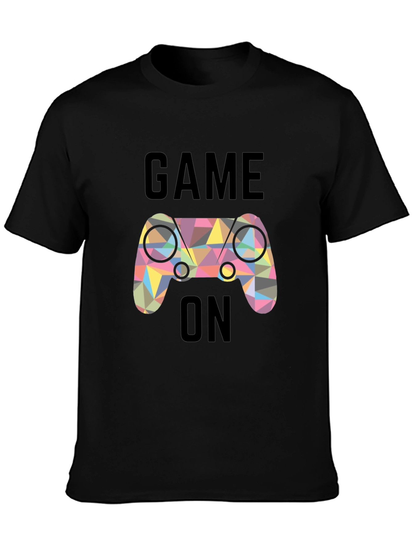 Game On! Geometric Controller Graphic Tee - Black