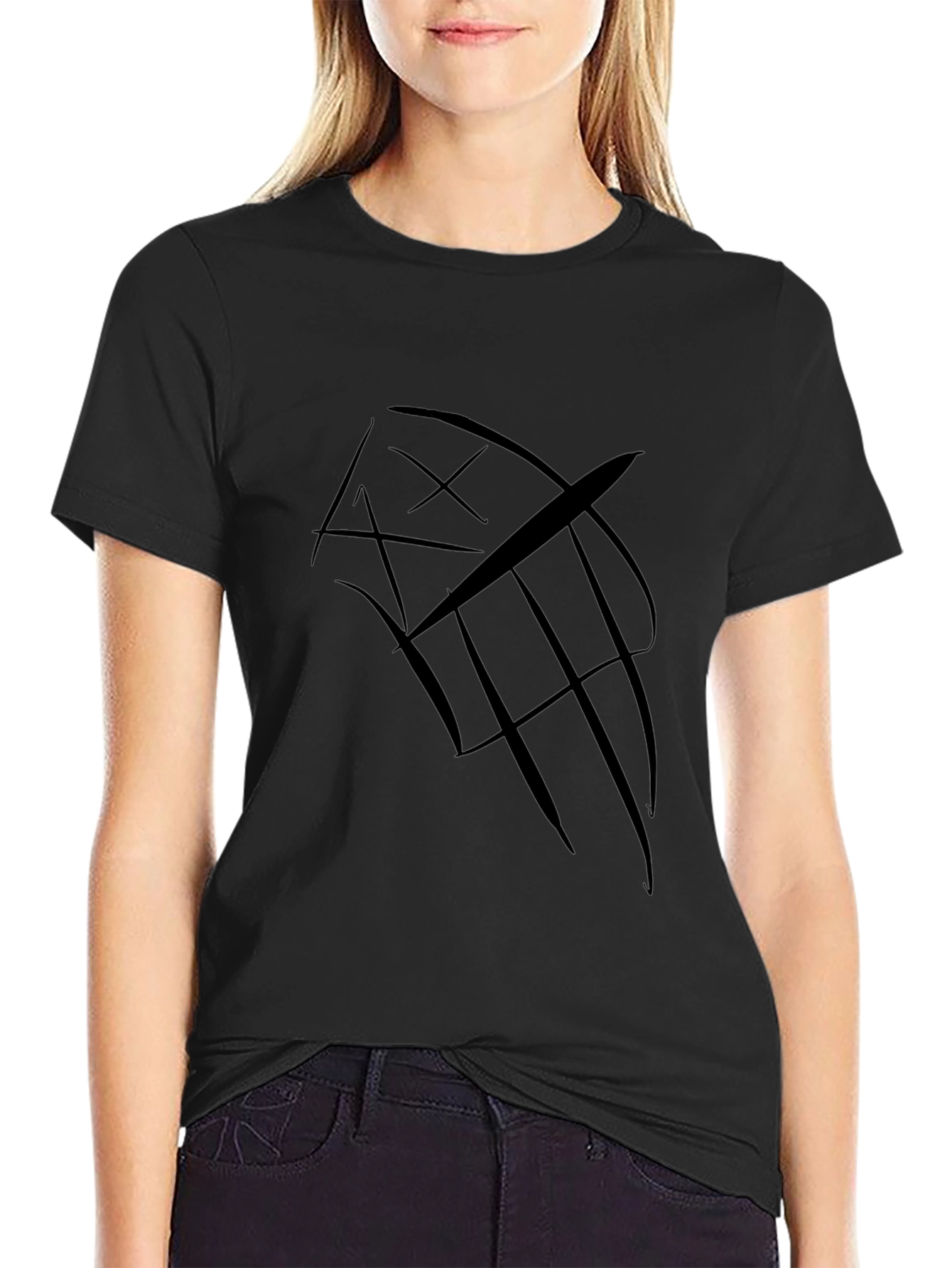 Abstract Graphic Black T-Shirt - Modern Style