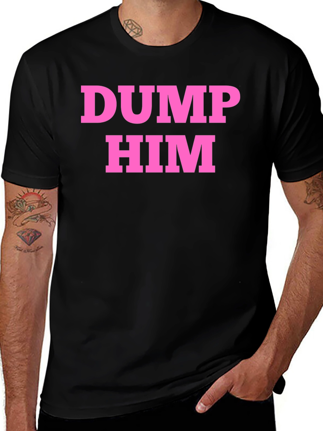 Dump Him Graphic T-Shirt - Black