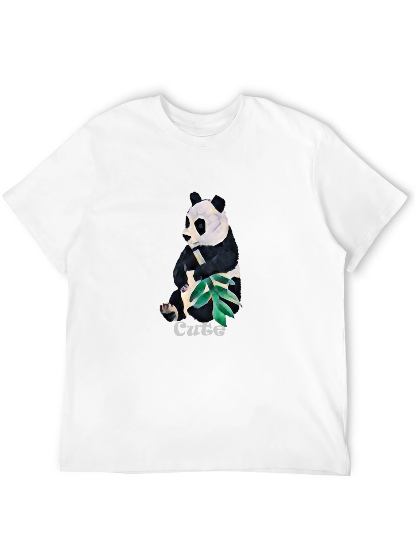 Cute Panda Graphic T-Shirt - Black
