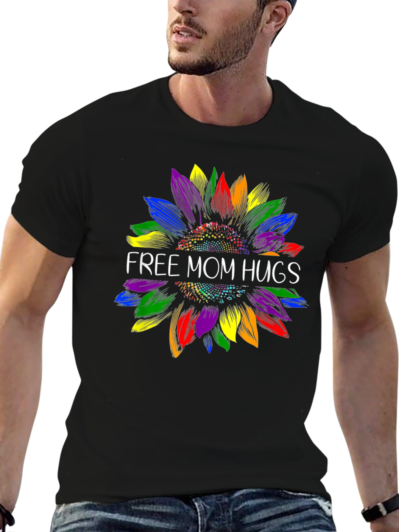 Free Mom Hugs Sunflower Pride T-Shirt