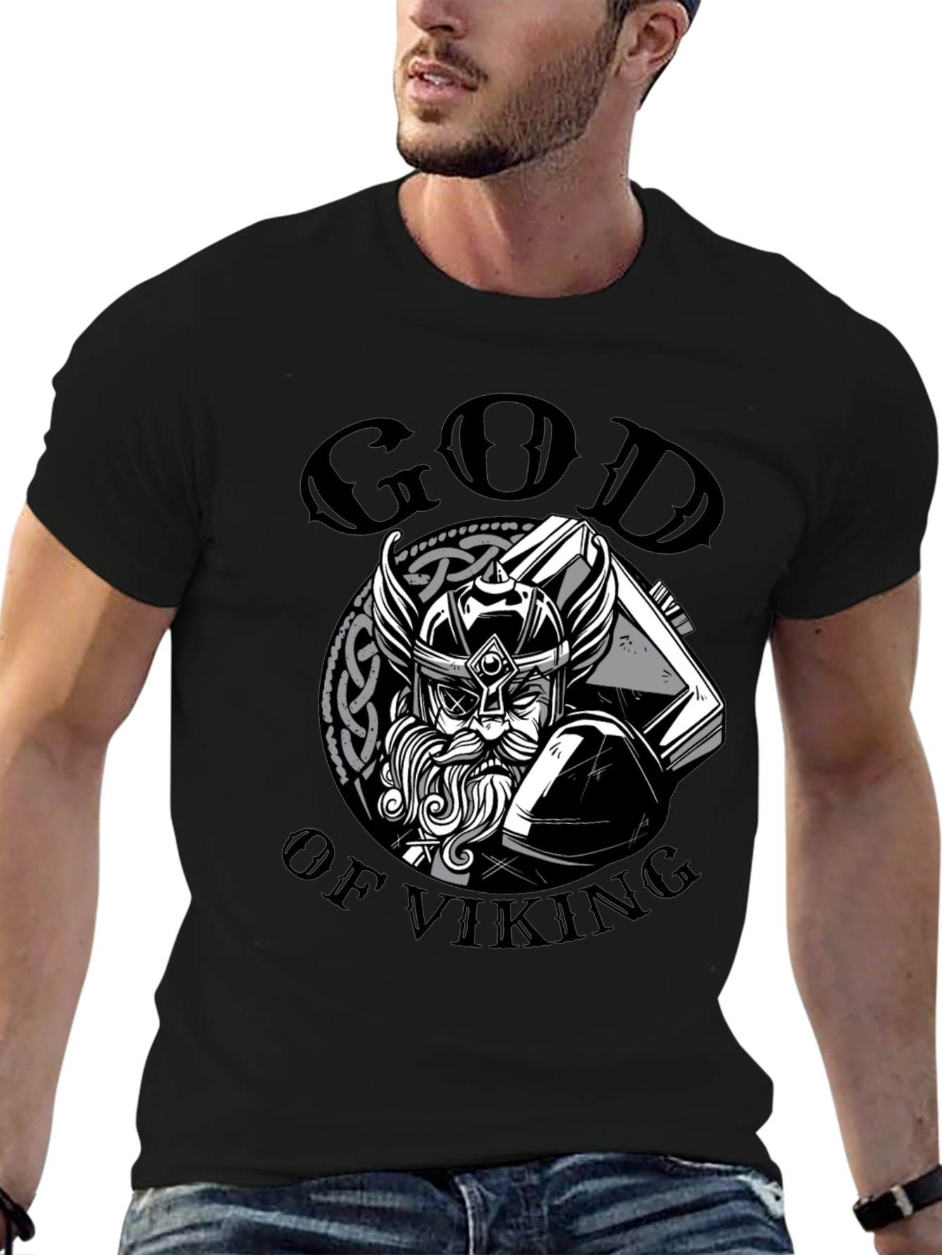 God of Viking T-Shirt - Black