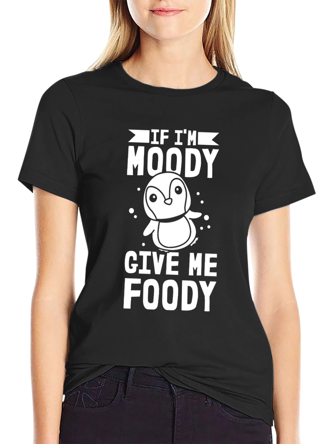 Moody Penguin Foodie T-Shirt