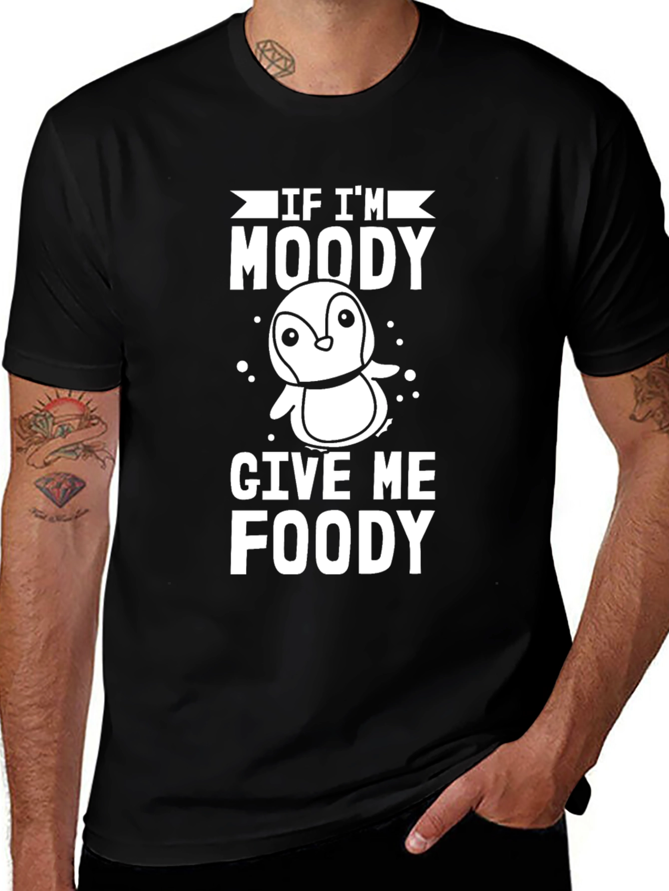 Moody Penguin Foodie T-Shirt